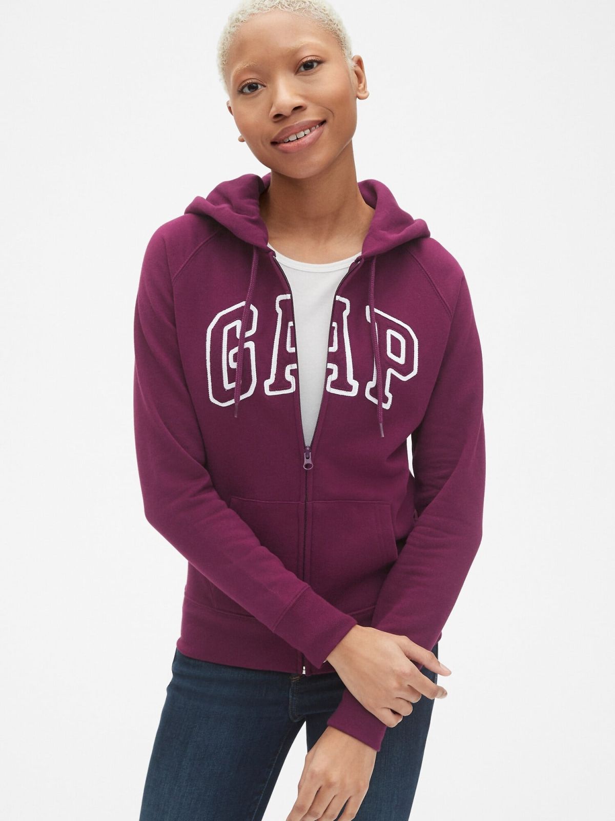 Gap Logo Φλις Ζακέτα Φούτερ με Κουκούλα-268816007