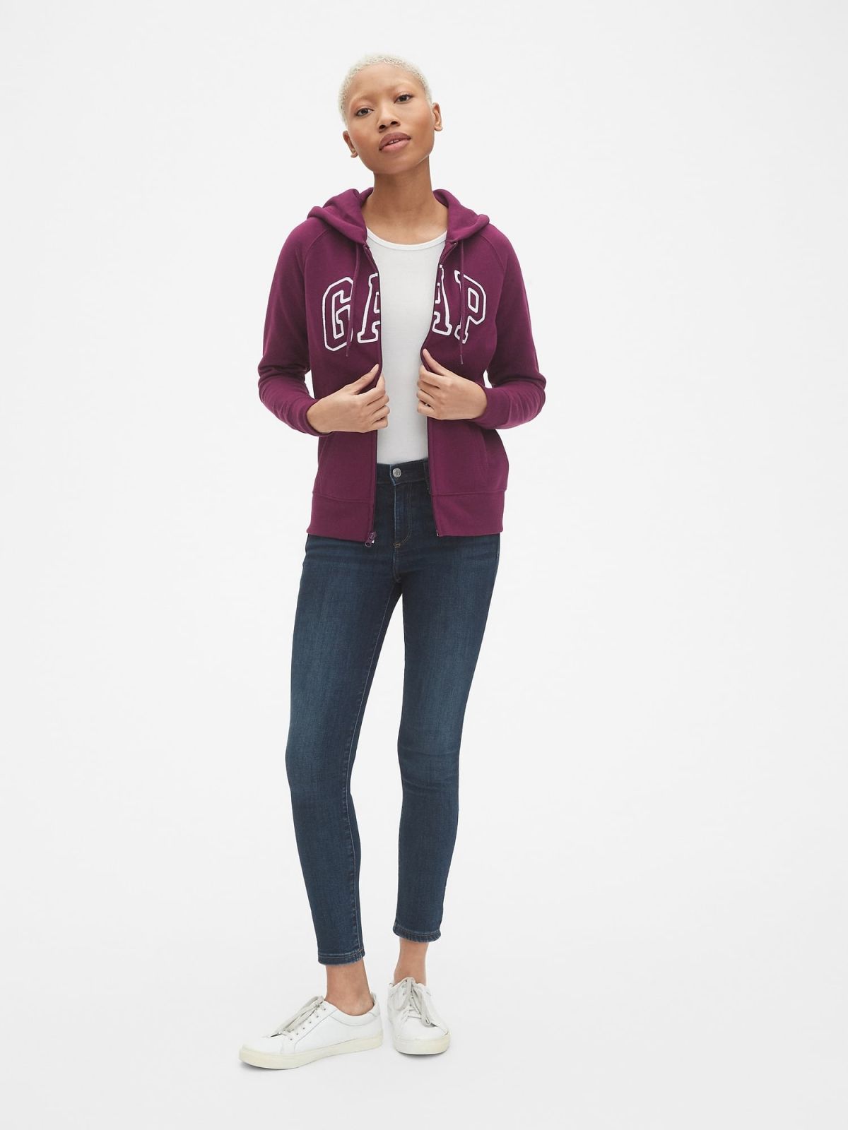 Gap Logo Φλις Ζακέτα Φούτερ με Κουκούλα-268816007