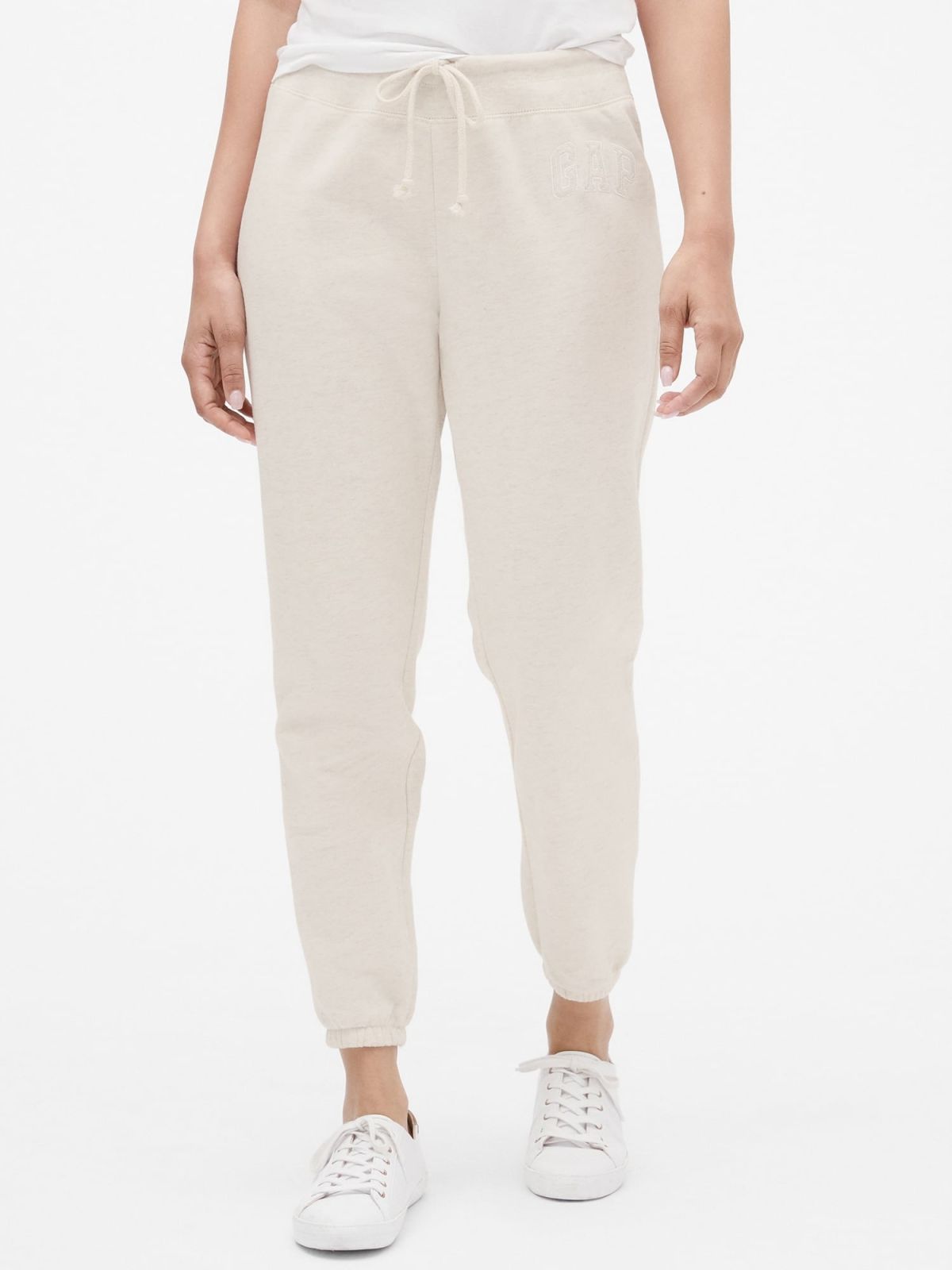 Μπεζ Arch Logo Φλις Jogger Παντελόνι-282908003