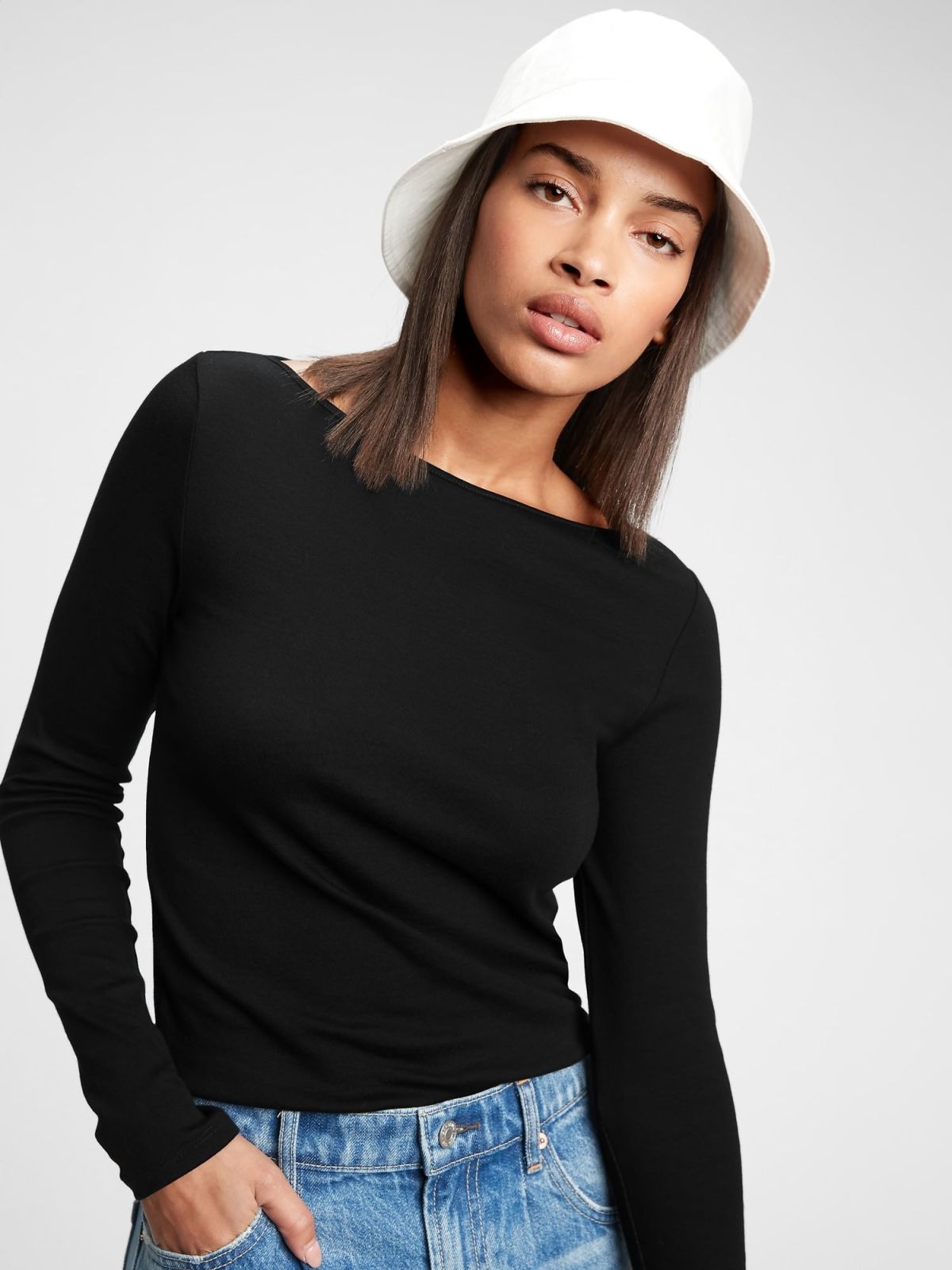 Mod Bateau Neck T-Shirt-629436002