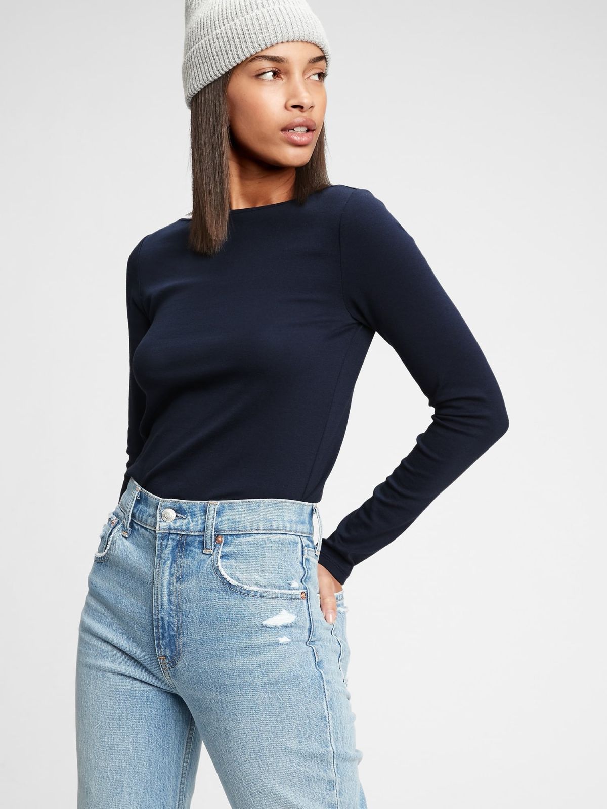 Mod Bateau Neck T-Shirt-629436005