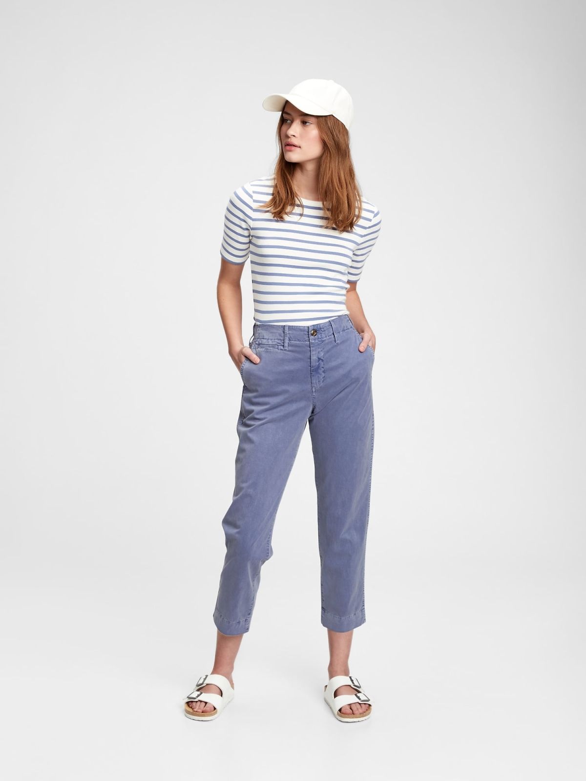 High Rise Straight Khakis-542685011