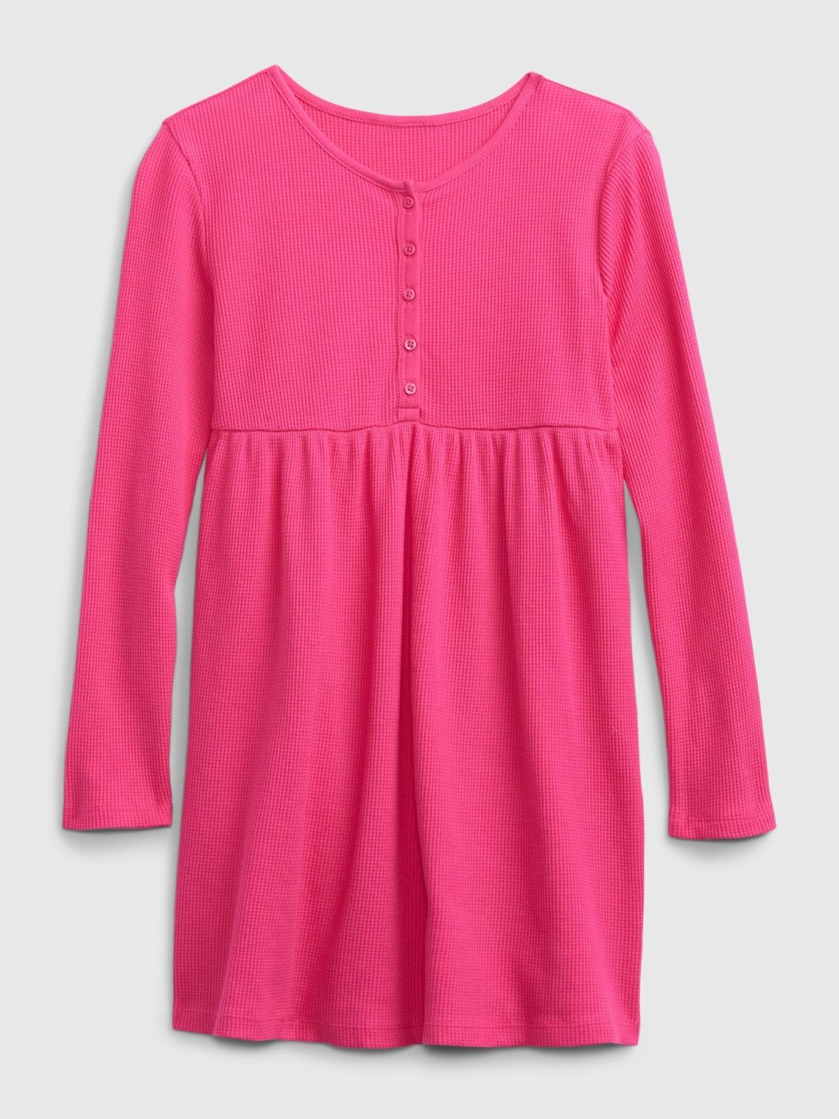Kids Waffle Henley Dress-720869005