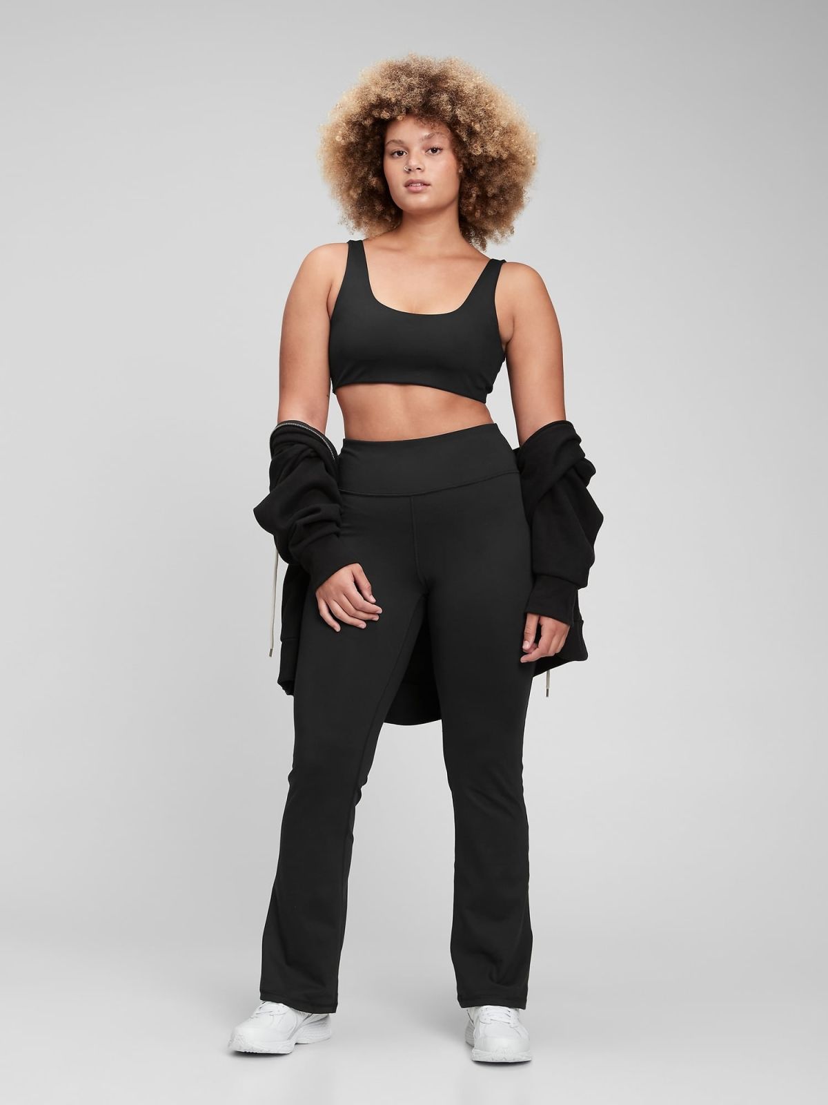 Μαύρο GapFit Sky High Rise Recycled Power Flare Legging Κολάν-749402001