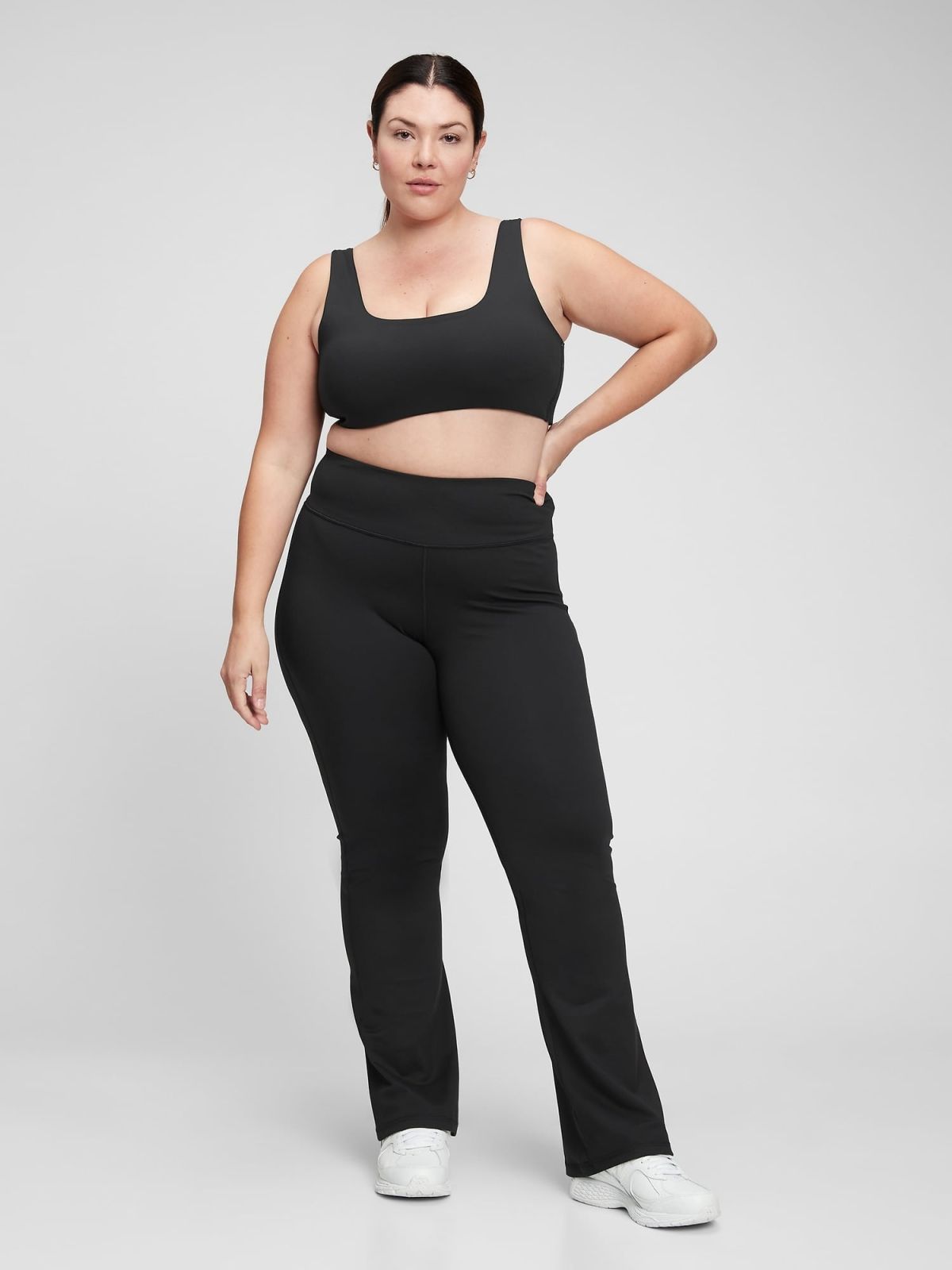 Μαύρο GapFit Sky High Rise Recycled Power Flare Legging Κολάν-749402001