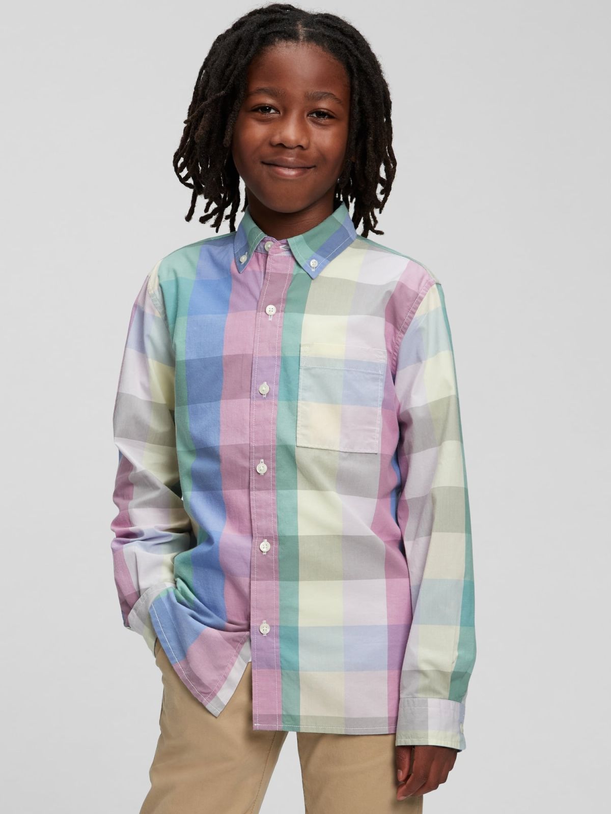 Kids Plaid Button-Down Shirt-824552001