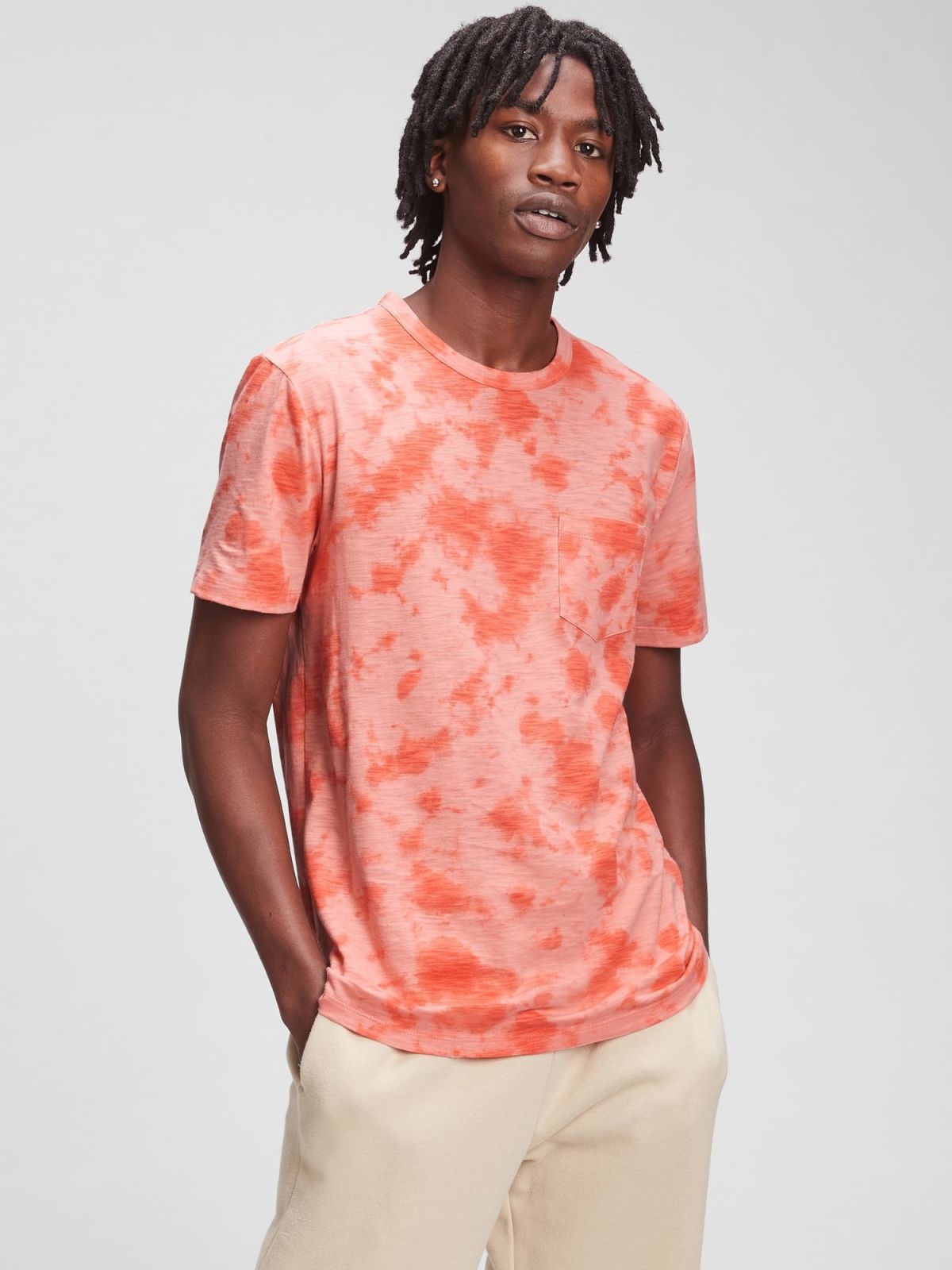 Ροζ Lived-In Tie-Dye Pocket Μπλούζα-797092004