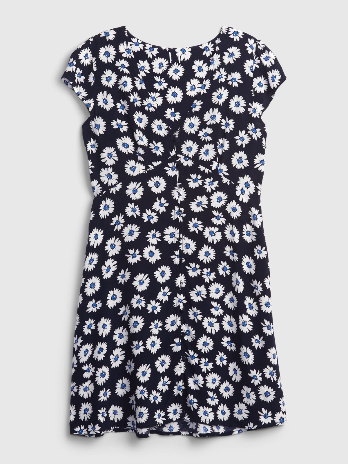 Μπλε LENZING™ ECOVERO™ Cap Μανίκι Mini Φόρεμα-814614000