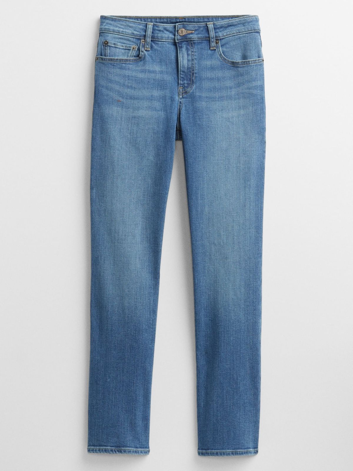 Μπλε Mid Rise Classic Straight Leg Jeans Παντελόνι με Washwell-764978000