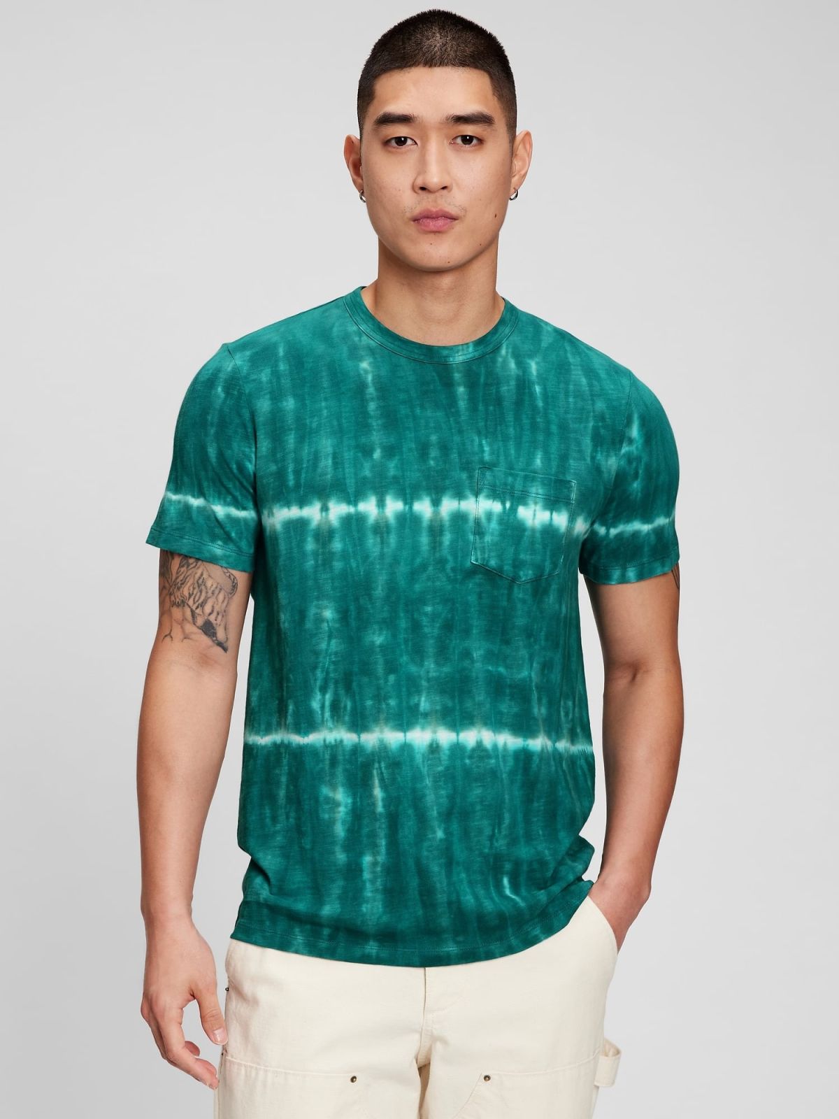 Μπλε Lived-In Tie-Dye Pocket T-Shirt Μπλούζα-797092000