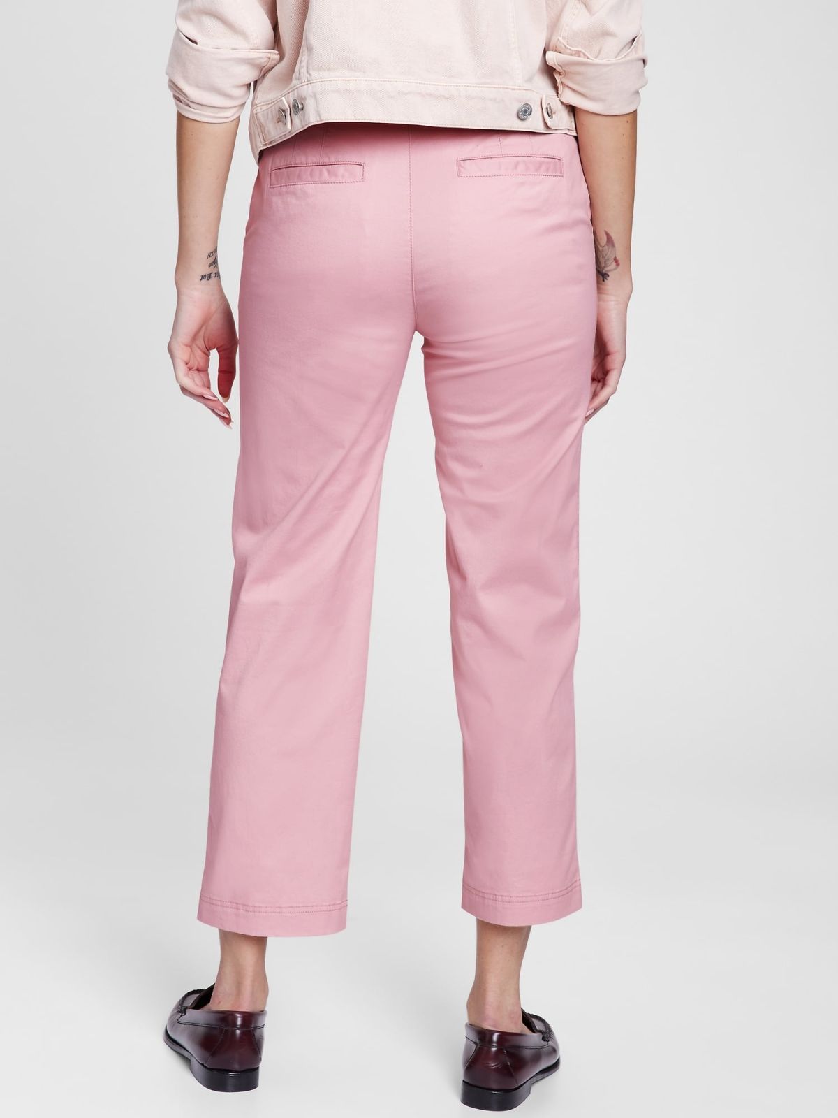 Ροζ High Rise Girlfriend Khaki Παντελόνι με Washwell-819959000