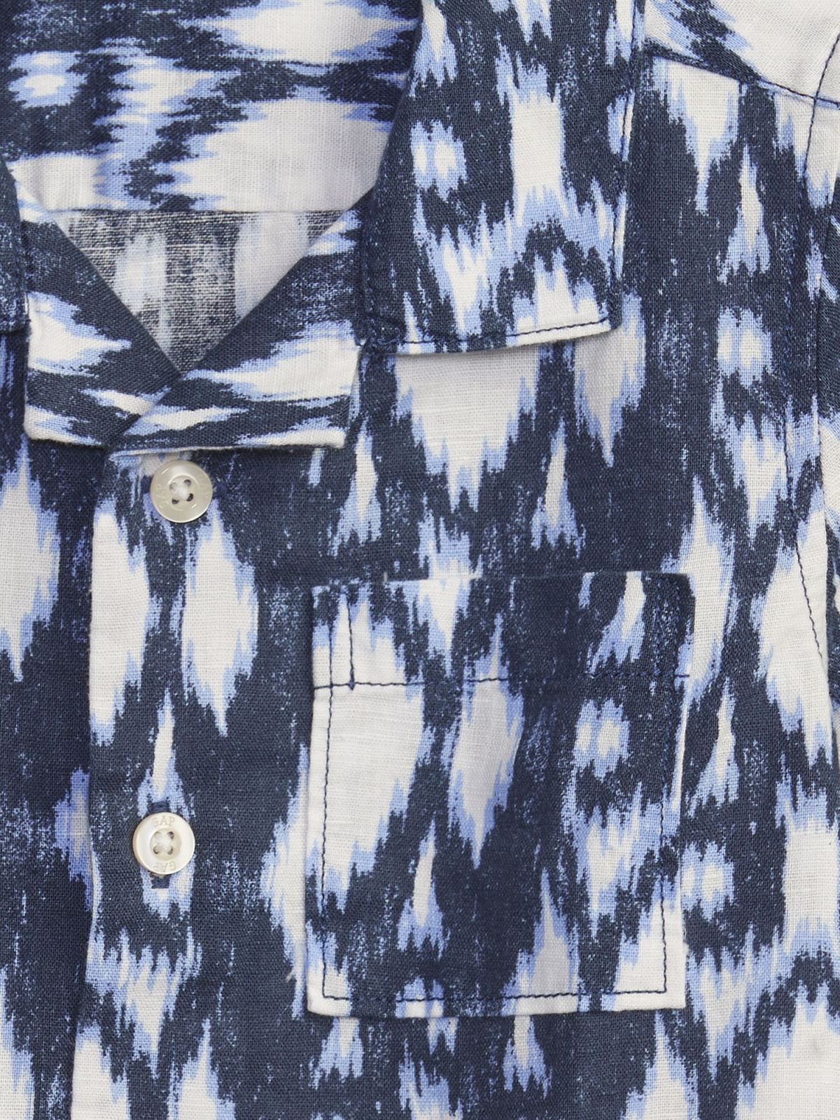 Μπλε Νηπιακό Λινό-Βαμβάκι Button-Down Πουκάμισο-794680000