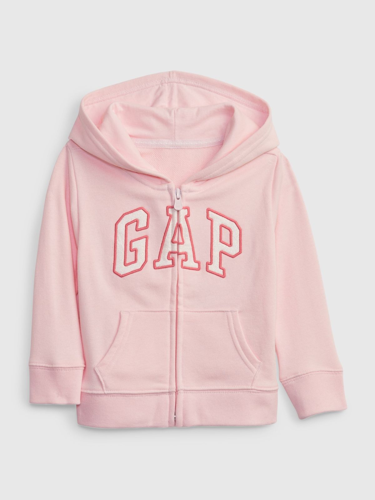 Ροζ babyGap Logo Zip Φούτερ-841821002