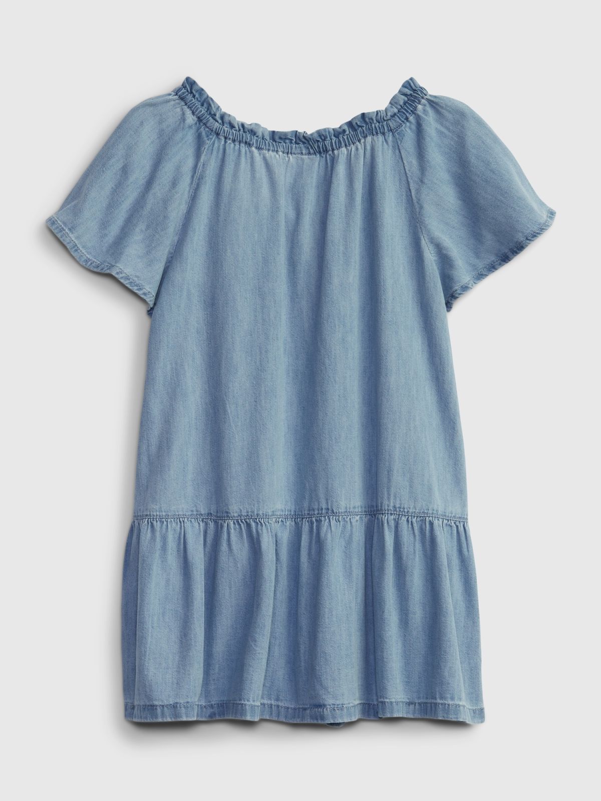 Μπλε ΝηπιακόTiered Denim Φόρεμα με Washwell-874372000