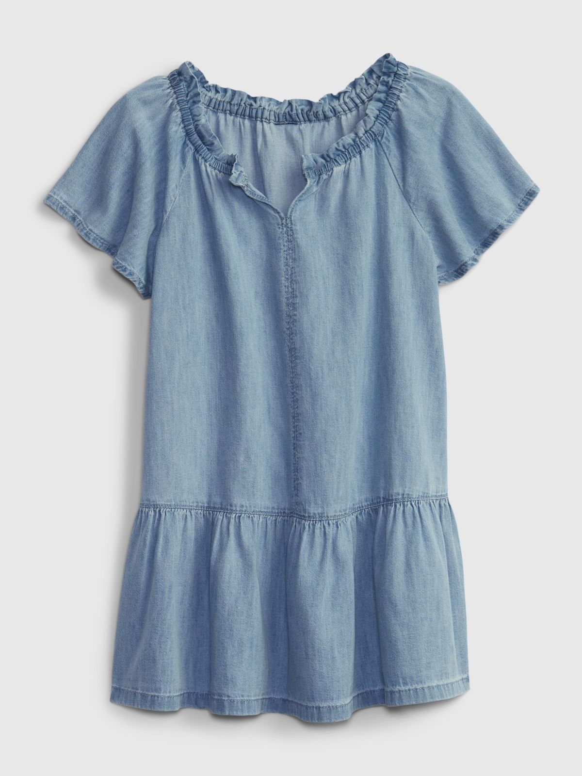 Μπλε ΝηπιακόTiered Denim Φόρεμα με Washwell-874372000