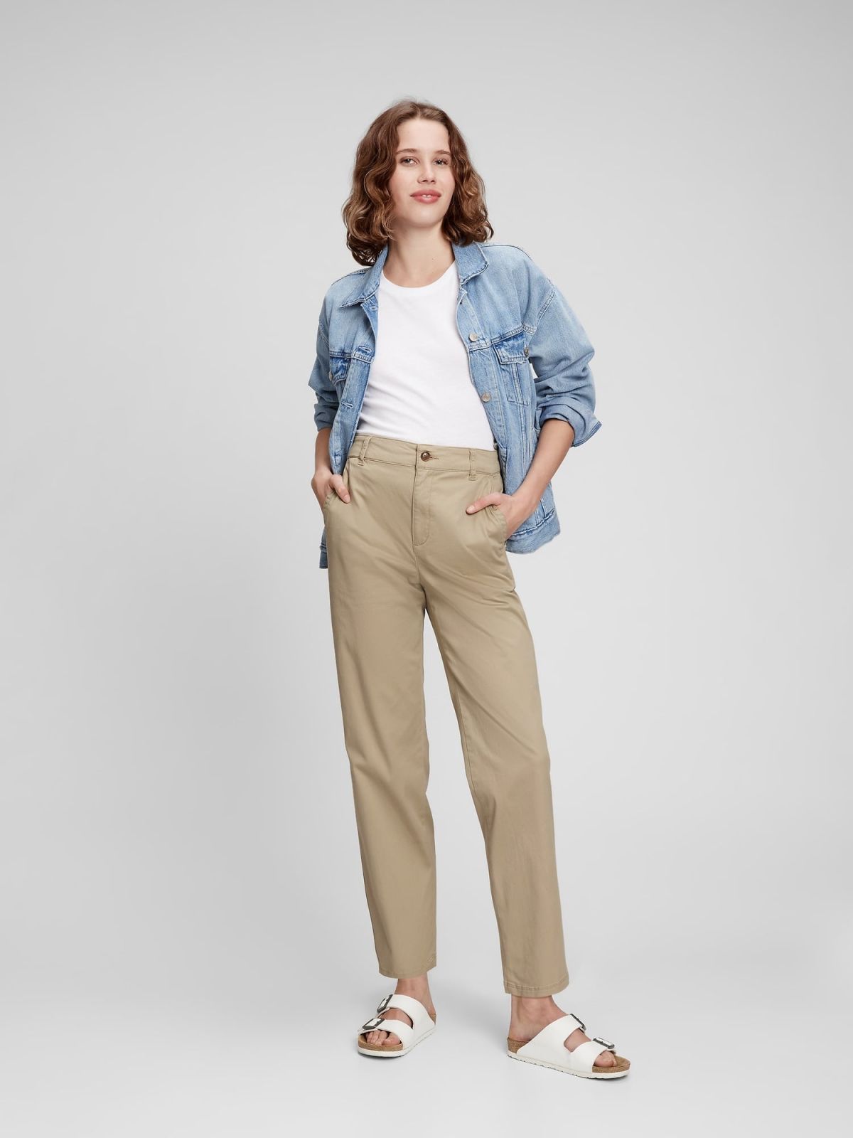 High Rise Girlfriend Khakis-819959001