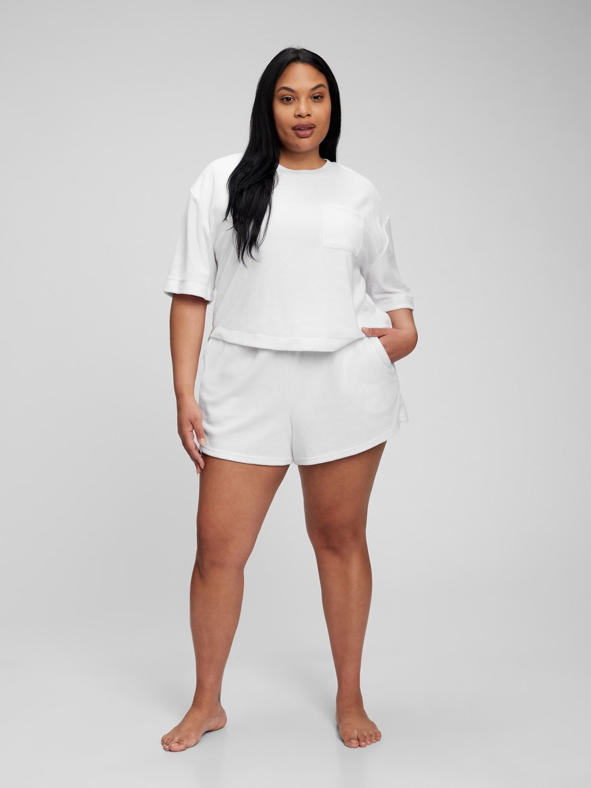 Άσπρο Πετσετέ Easy Pull-On Σορτς-866978002