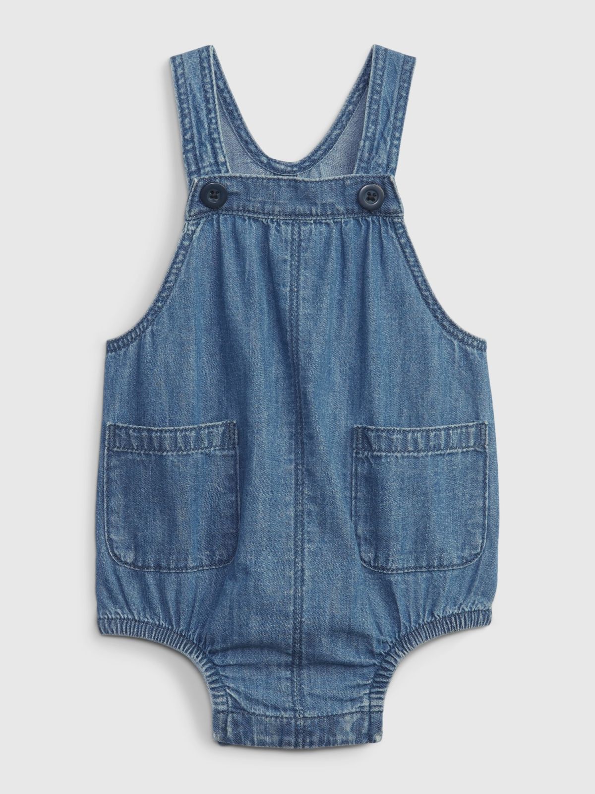 Μπλε Βρεφικό 100% Οργανικό Denim Bubble Σαλοπέτα με Washwell-869429000