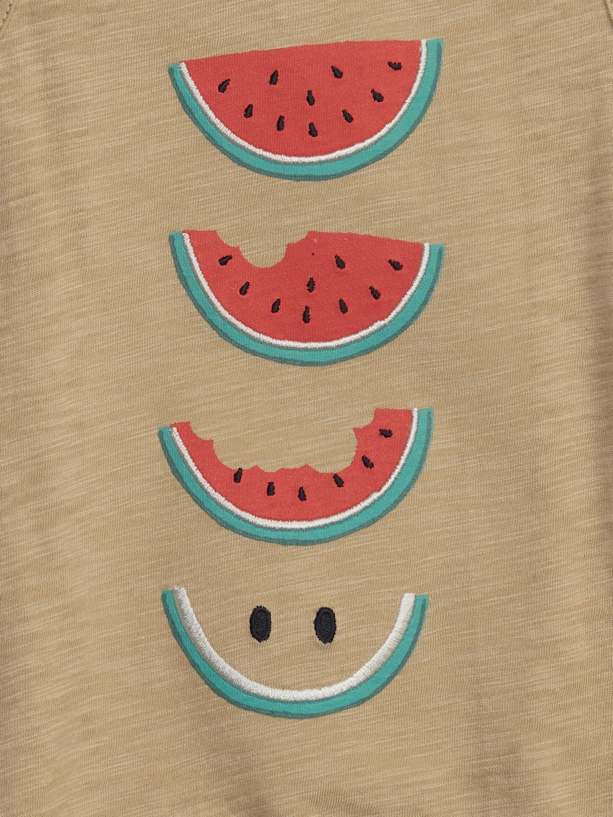 Μπεζ Νηπιακή 100% Οργανικό Βαμβάκι Graphic Αμάνικη Μπλούζα-871168001