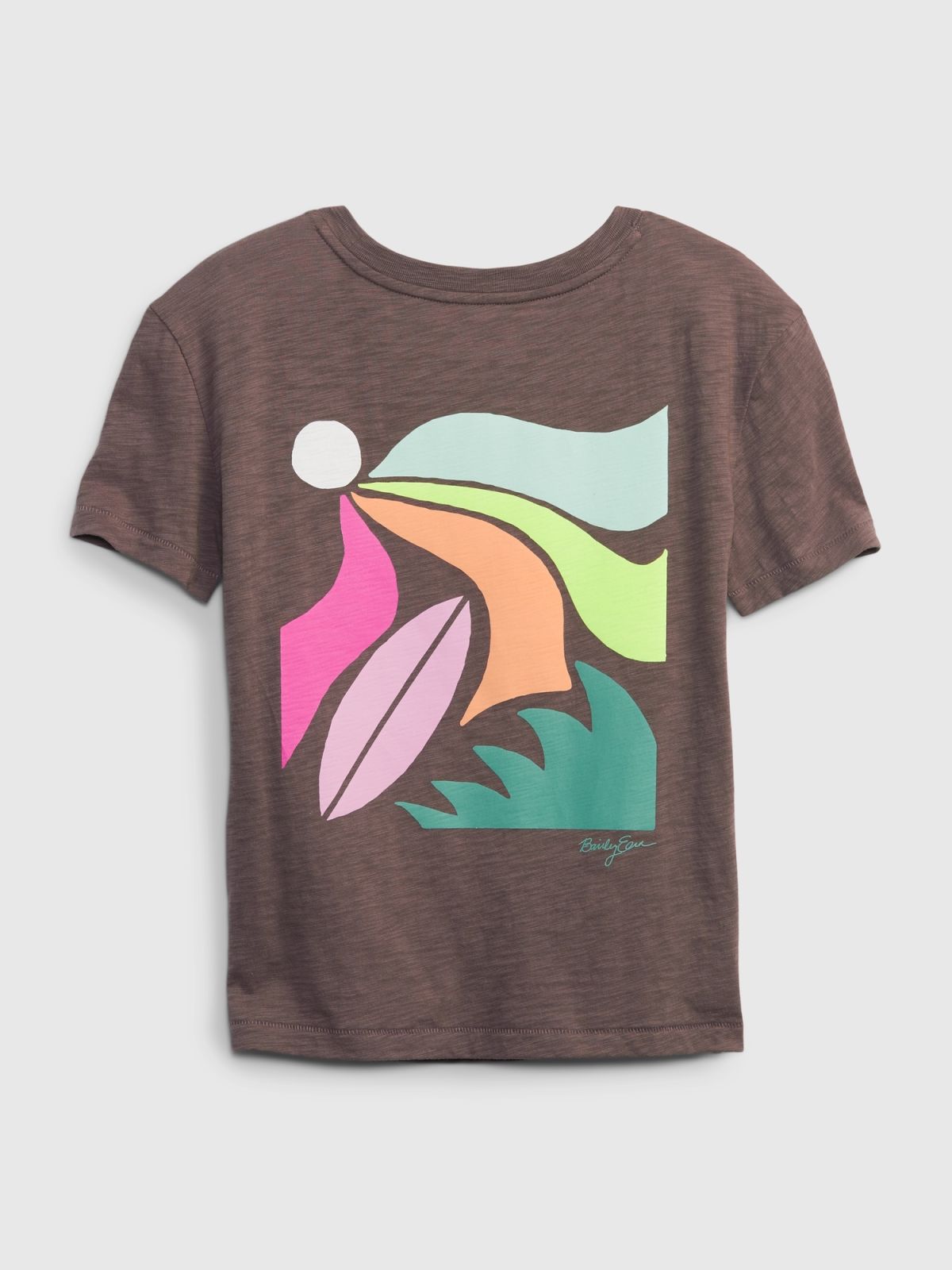 Καφέ Gap × Bailey Elder Kids 100% Οργανικό Βαμβάκι Graphic Μπλούζα-853061000