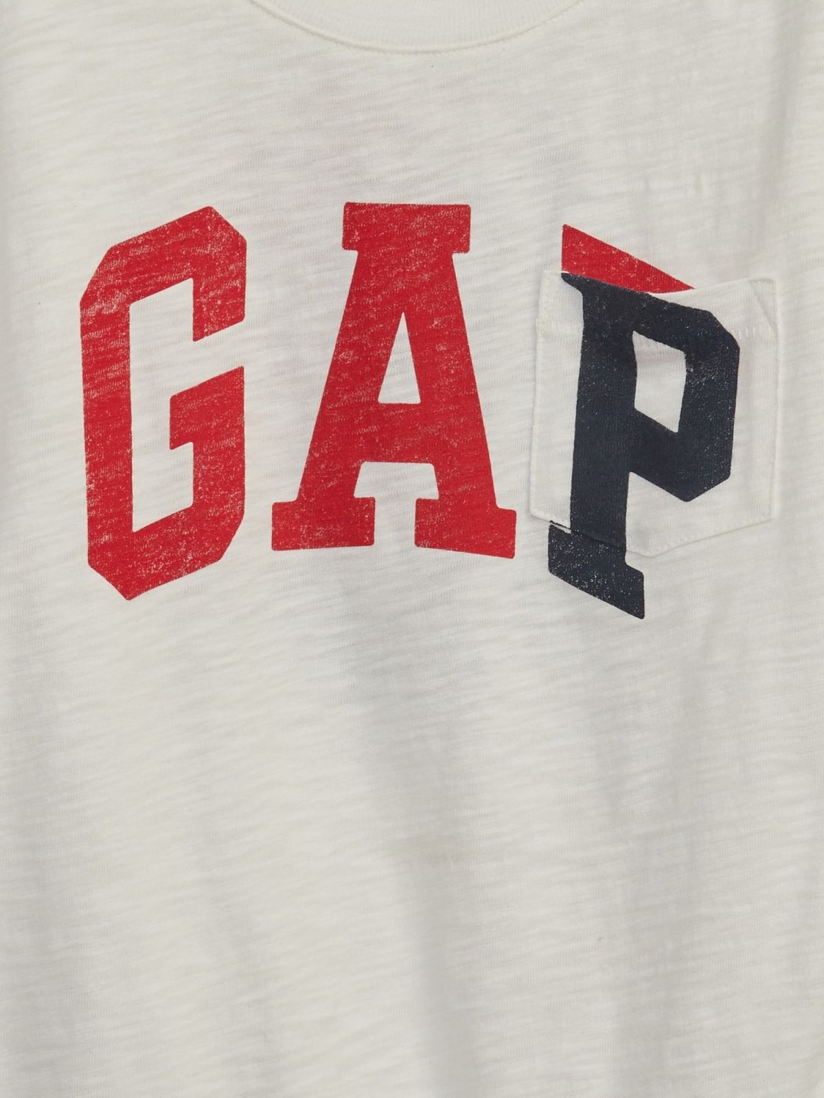 Άσπρη Παιδική 100% Οργανικό Βαμβάκι Gap Logo Pocket Μπλούζα-853030000