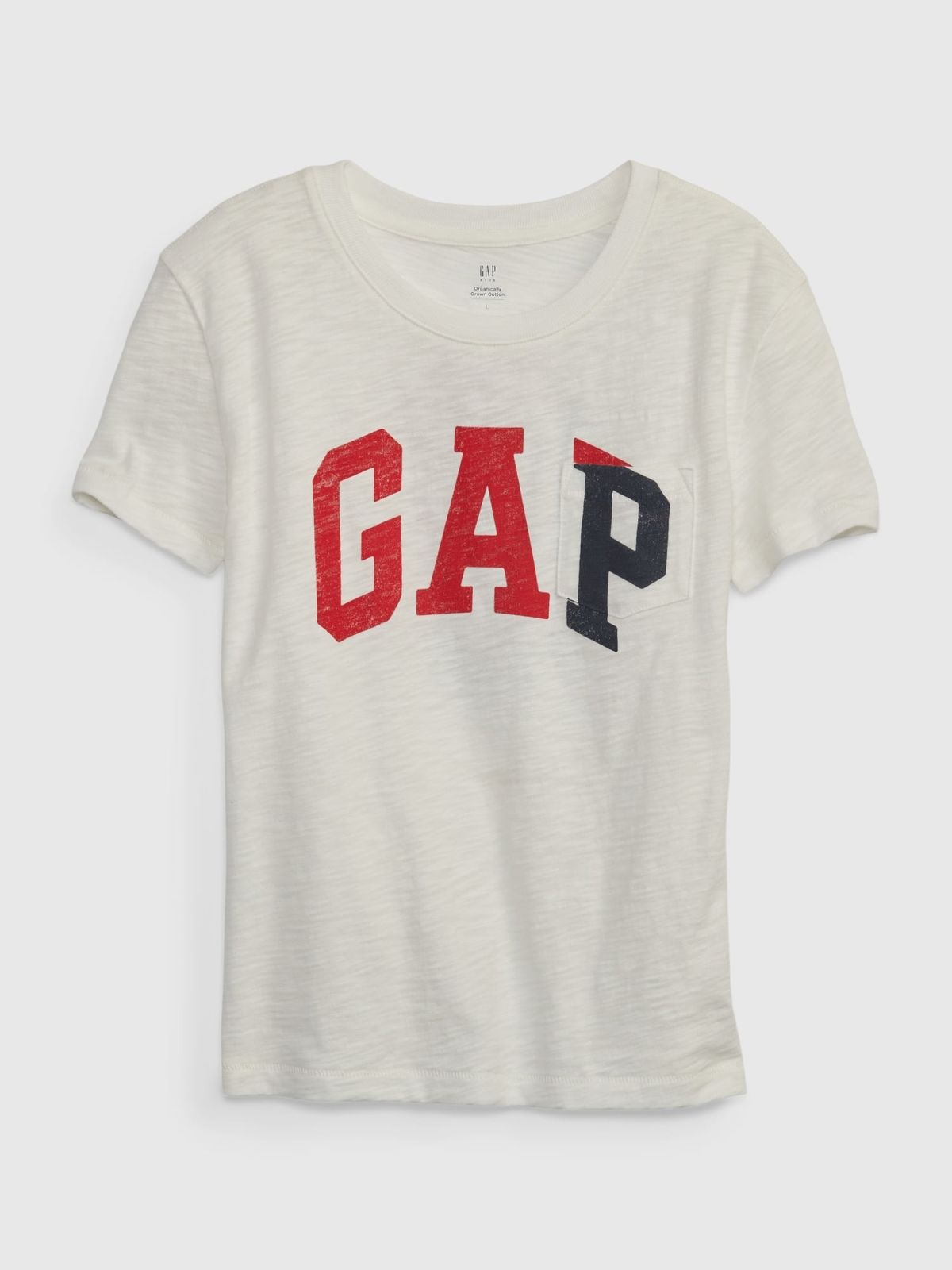 Άσπρη Παιδική 100% Οργανικό Βαμβάκι Gap Logo Pocket Μπλούζα-853030000
