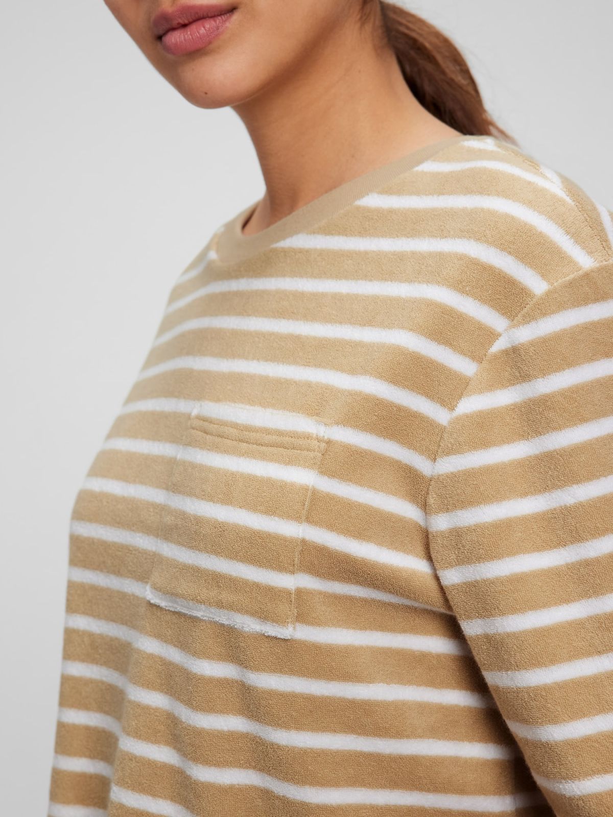 Καφέ Πετσετέ Boxy Cropped Μπλούζα-863599001