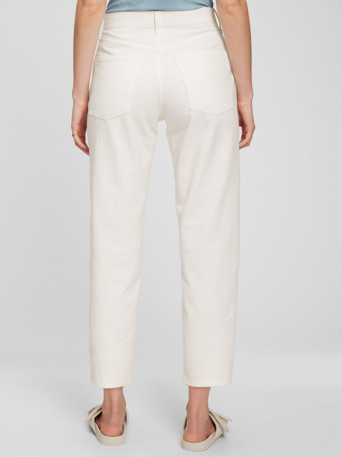 Άσπρο High Rise Barrel Jean Παντελόνι με Washwell-857478000