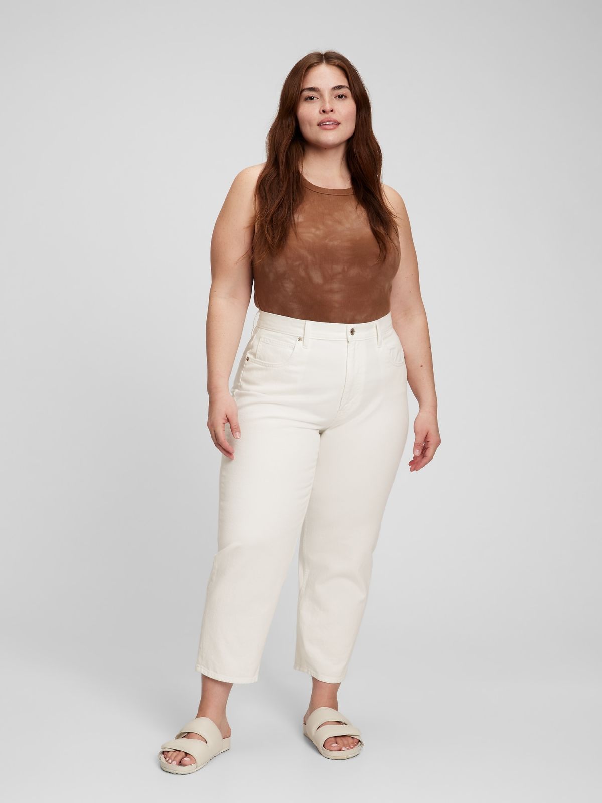 Άσπρο High Rise Barrel Jean Παντελόνι με Washwell-857478000