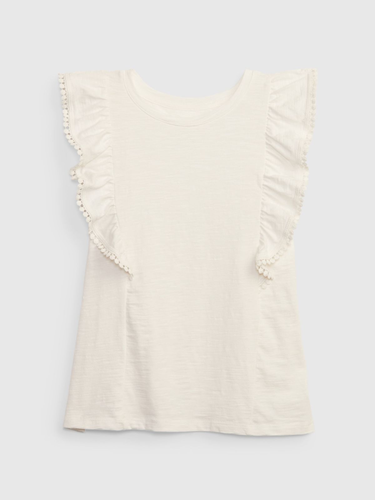 Άσπρη Παιδική Ruffle Top Μπλούζα-801241001