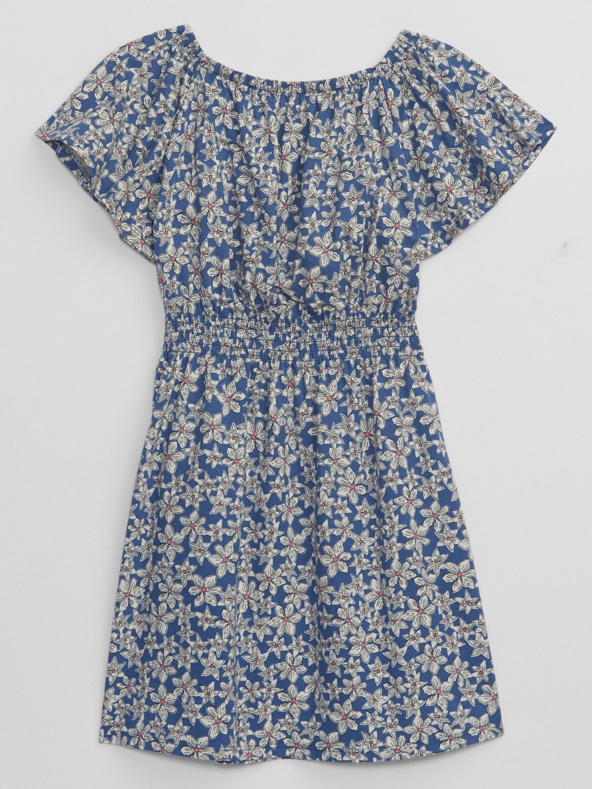 Μπλε Παιδικό Smocked Flutter Φόρεμα-867273002