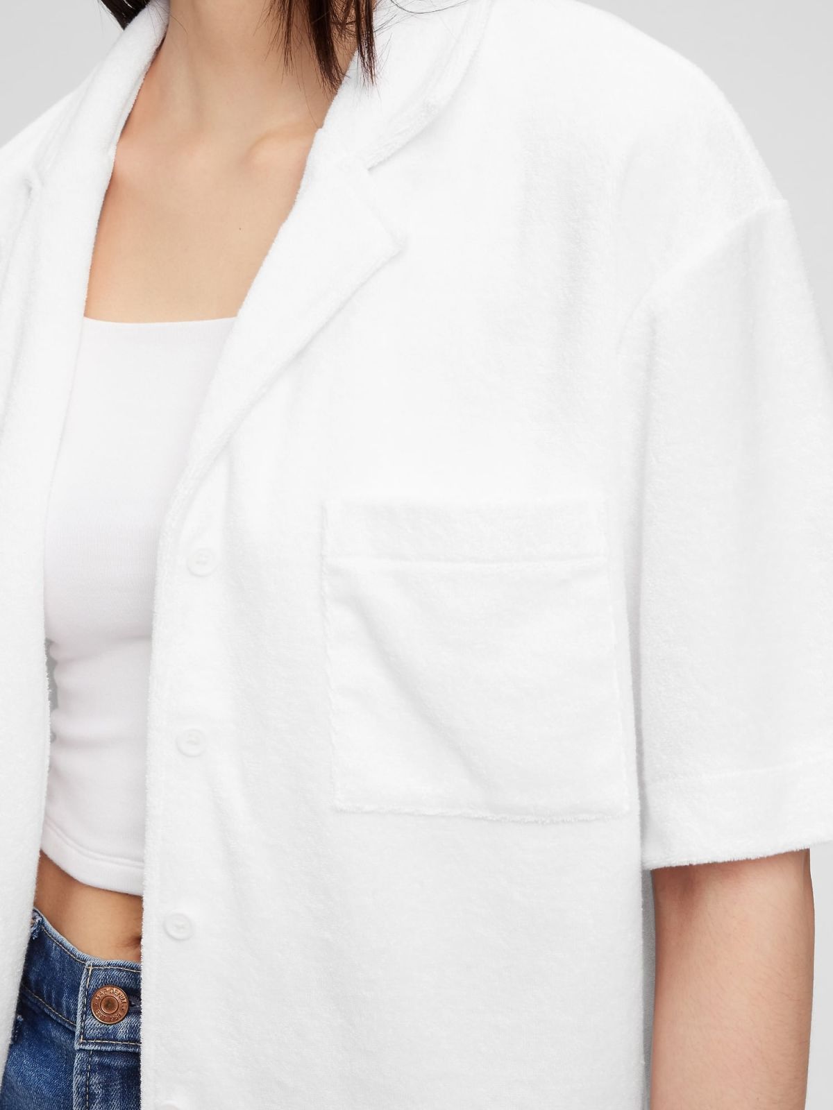 Άσπρο Πετσετέ Vacay Πουκάμισο-863598004