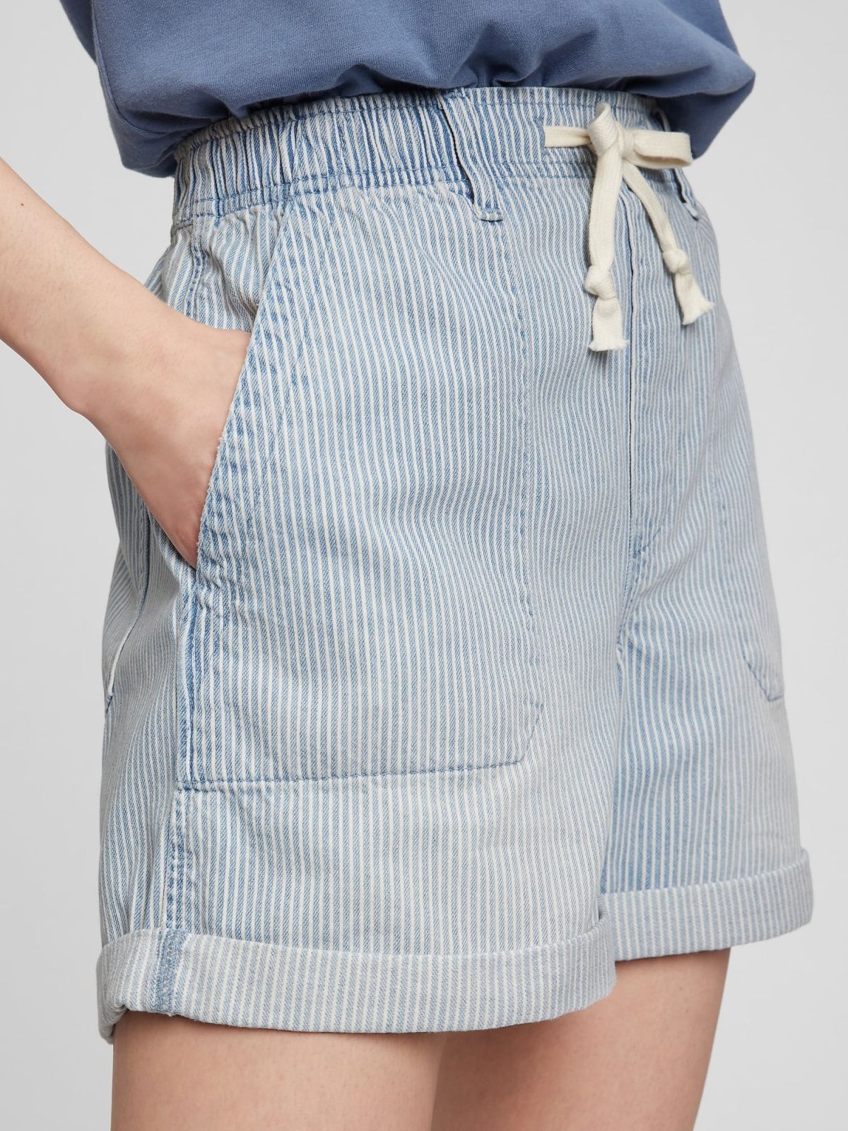 Μπλε Denim Pull-On Σορτς με Washwell-860297000