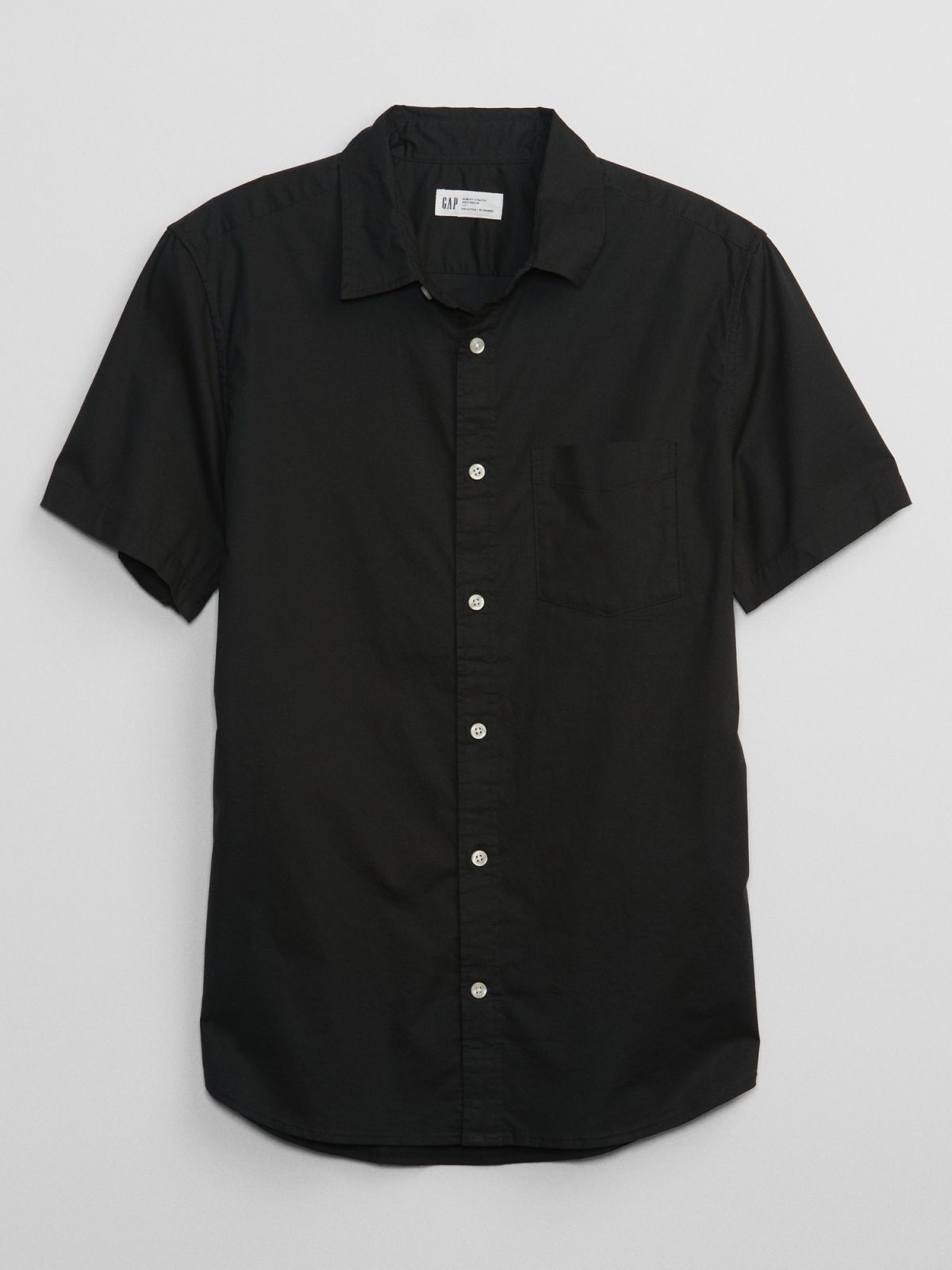 Μαύρο Stretch Ποπλίνα Πουκάμισο σε Slim Fit-856611004