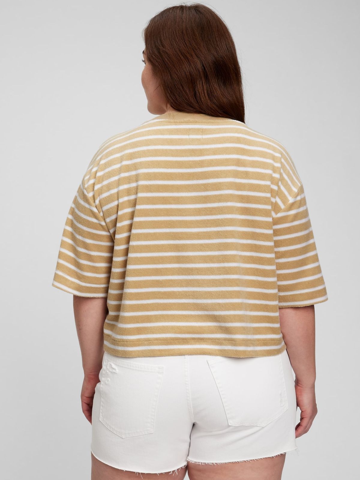 Καφέ Πετσετέ Boxy Cropped Μπλούζα-863599001