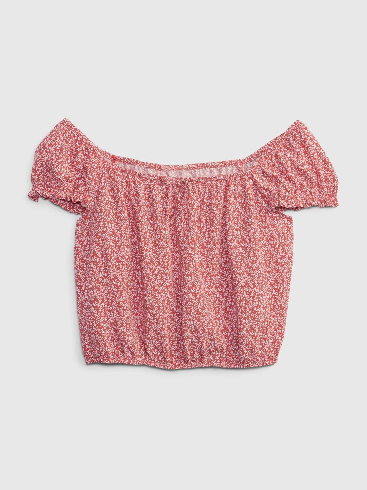 Κόκκινη Teen Puff Sleeve Μπλούζα-861570000