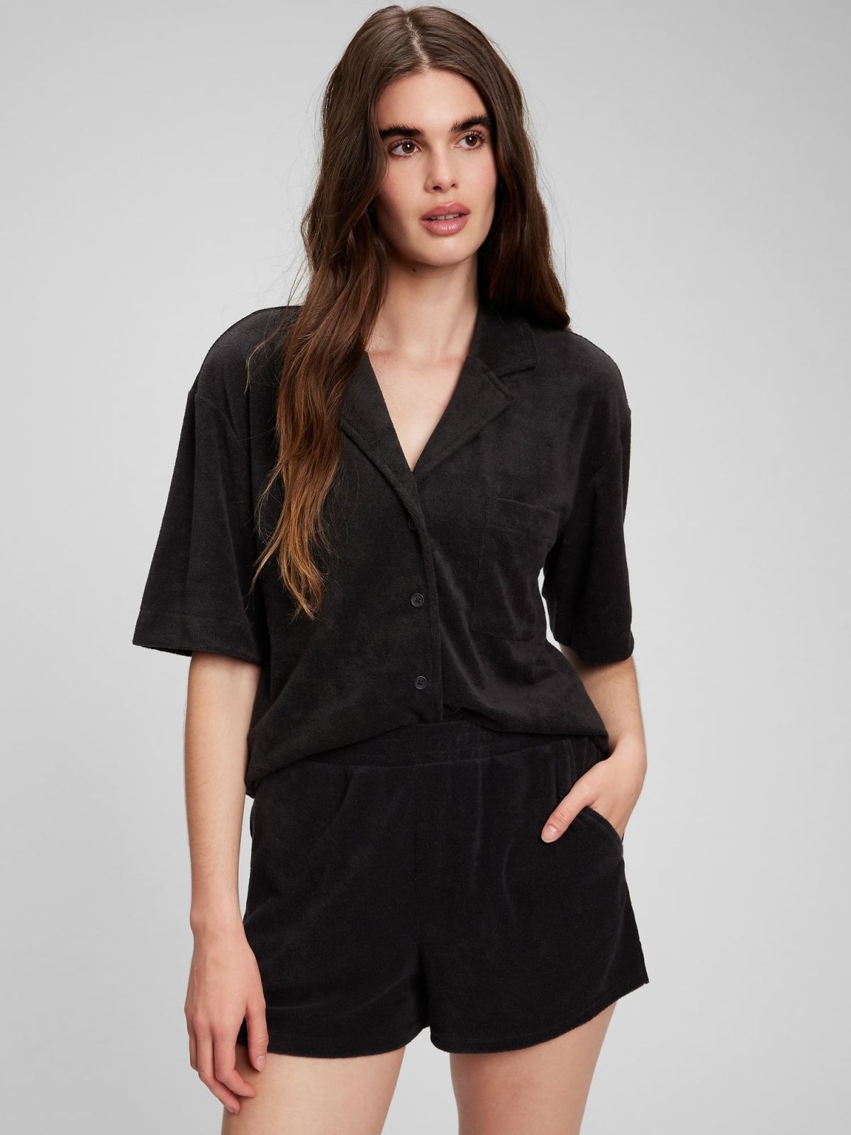 Μαύρο Πετσετέ Vacay Πουκάμισο-863598000