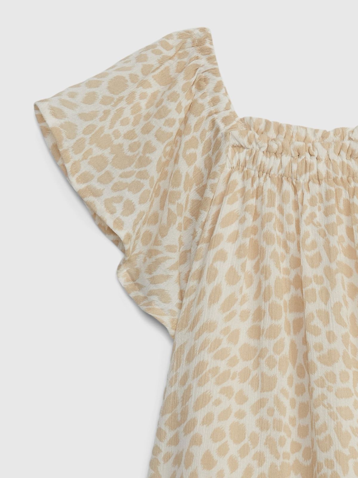 Μπεζ Νηπιακό Flutter Μανίκι Φόρεμα-874390000