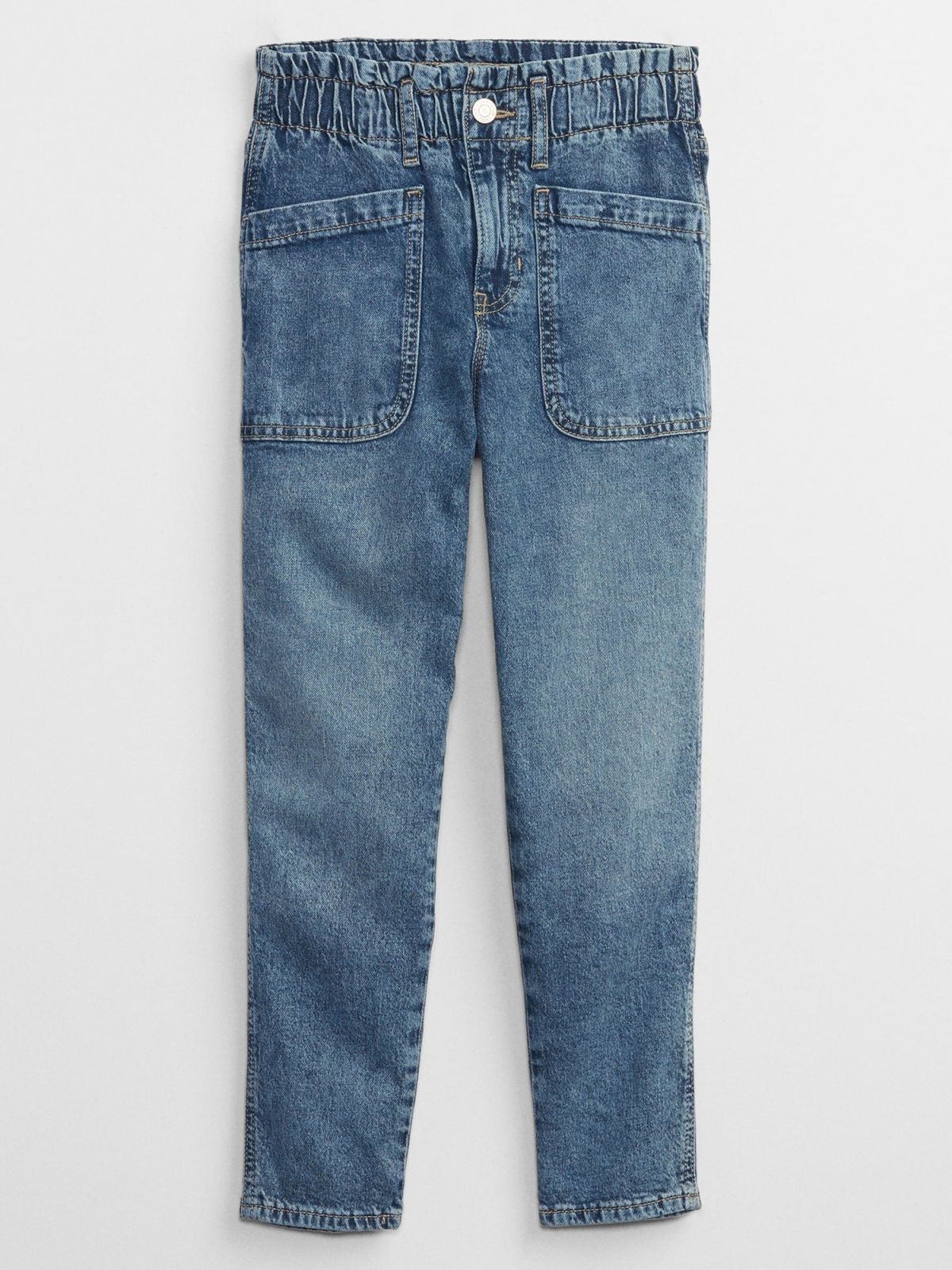 Μπλε Παιδικό High Rise Mom Jean Παντελόνι με Washwell-867326000