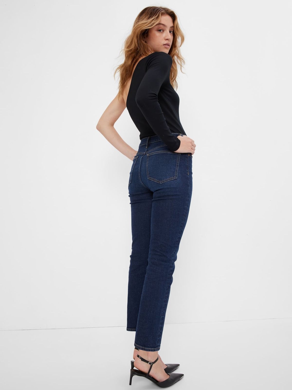 Μπλε High Rise Vintage Slim Jean Παντελόνι με Washwell-852795000