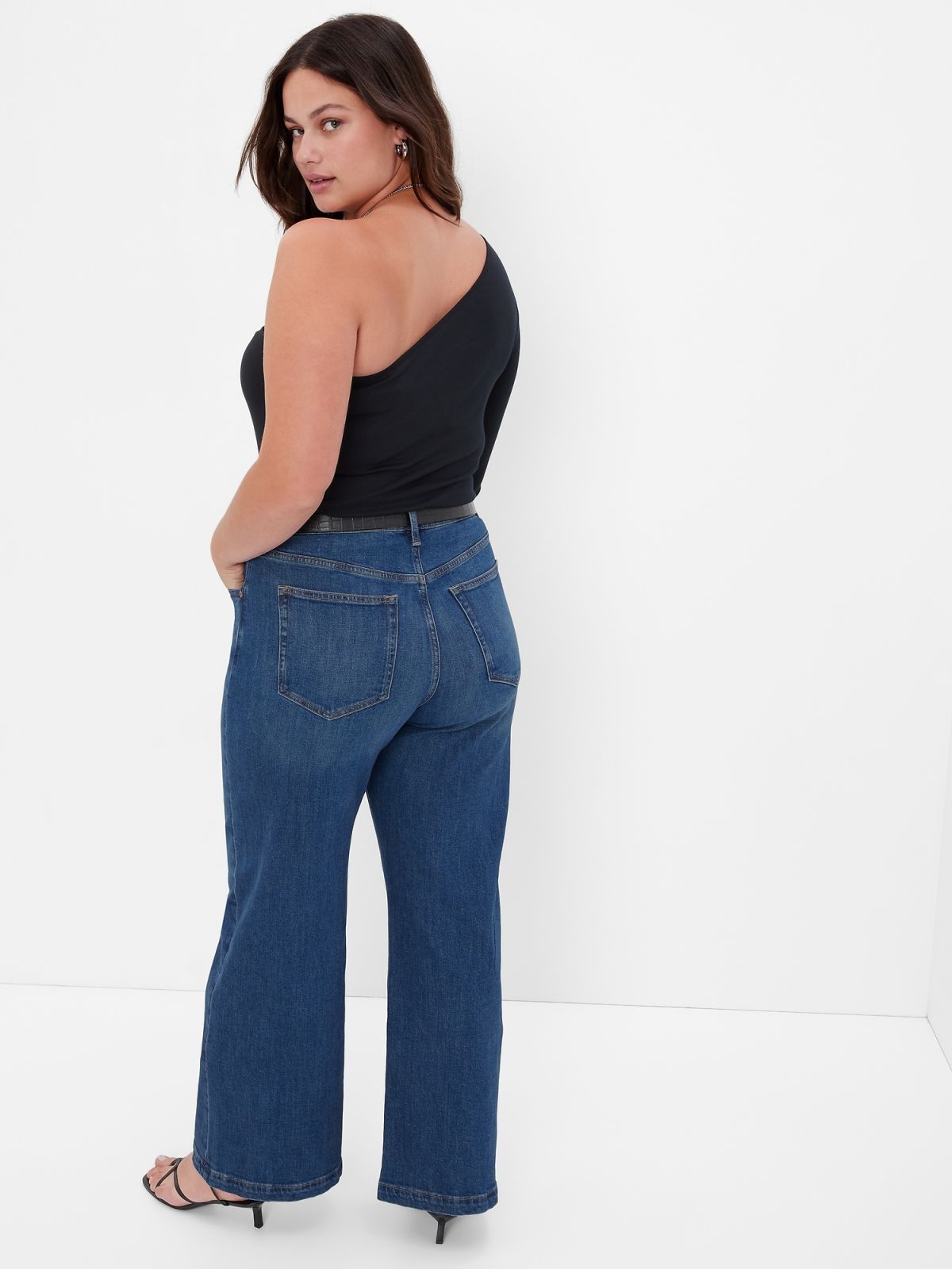 Μπλε High Rise Stride Wide-Leg Jean Παντελόνι-406725000
