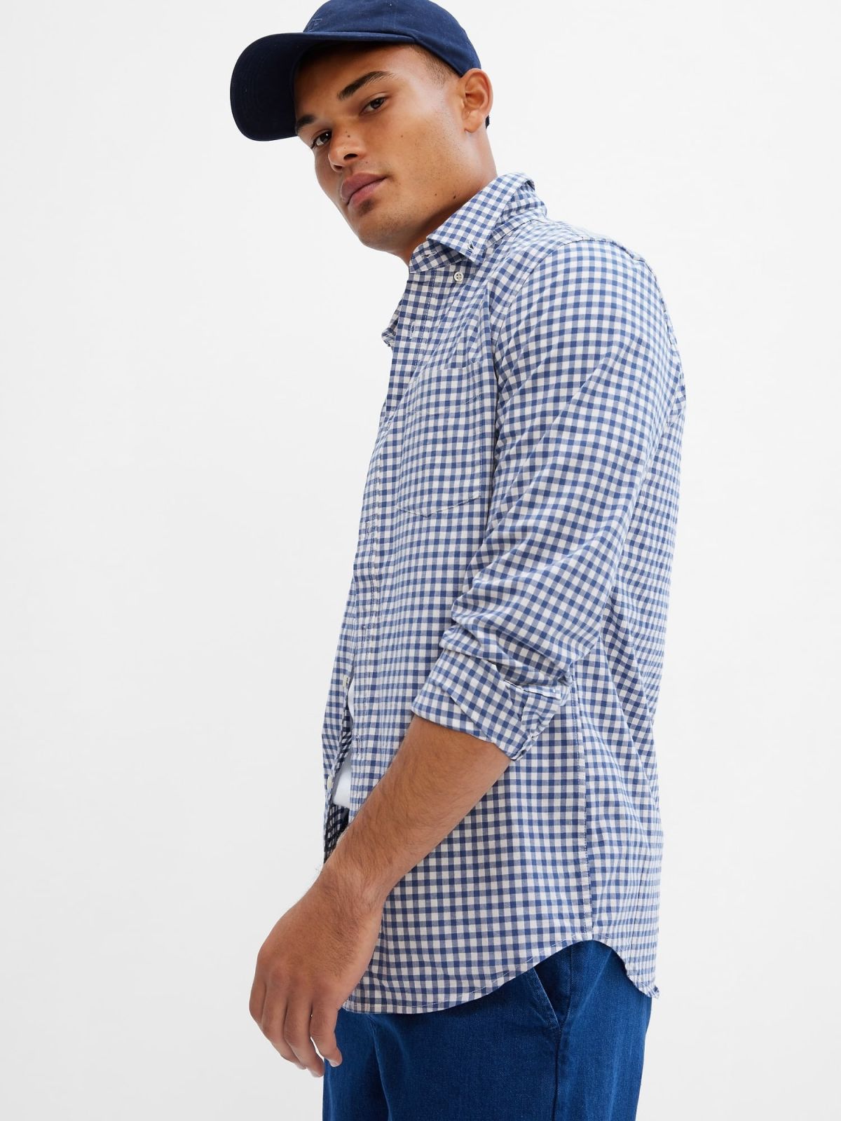 Stretch Ποπλίνα Πουκάμισο σε Slim Fit-428578002