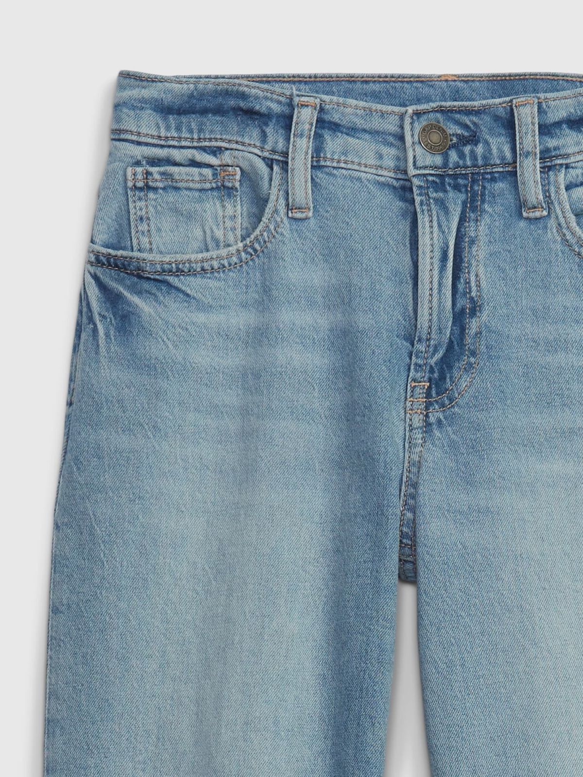 Μπλε Παιδικό Οργανικό Βαμβάκι High Rise '90s Loose Jean Παντελόνι με Washwell-405358000