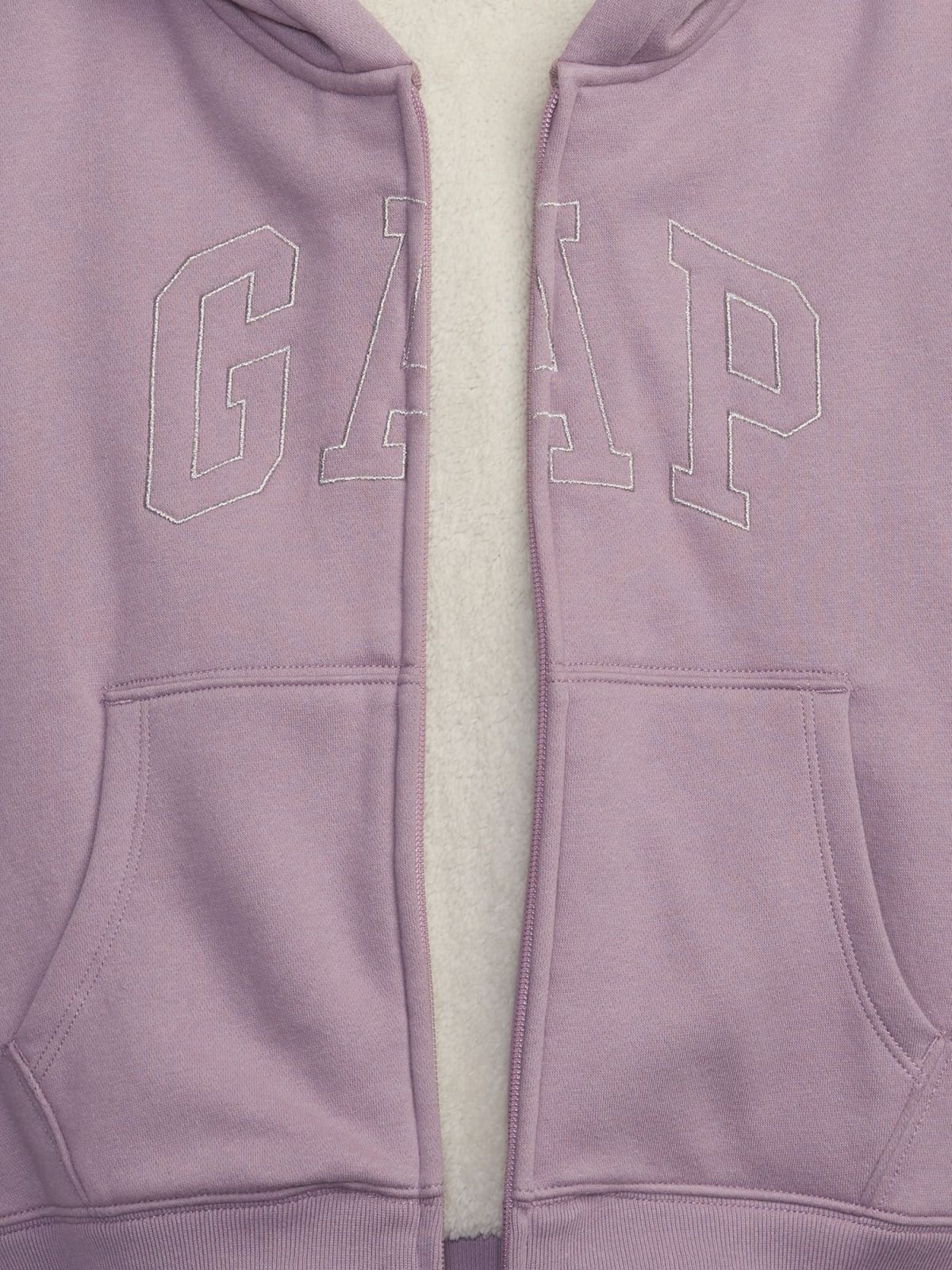 Μωβ Παιδικό Gap Logo Cozy Sherpa-Lined Φούτερ-445089002