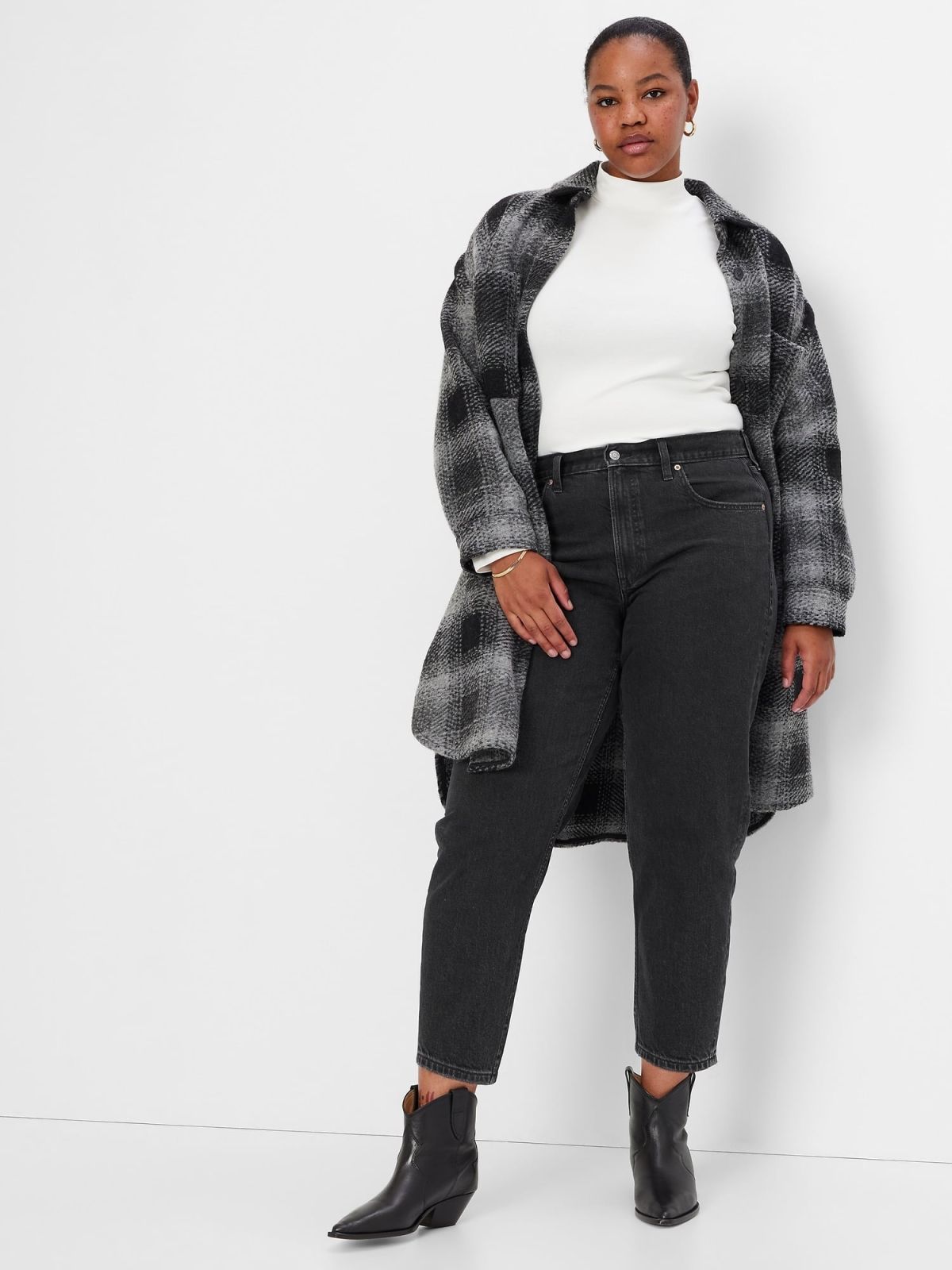 Μαύρο High Rise Barrel Jean Παντελόνι με Washwell-406726000