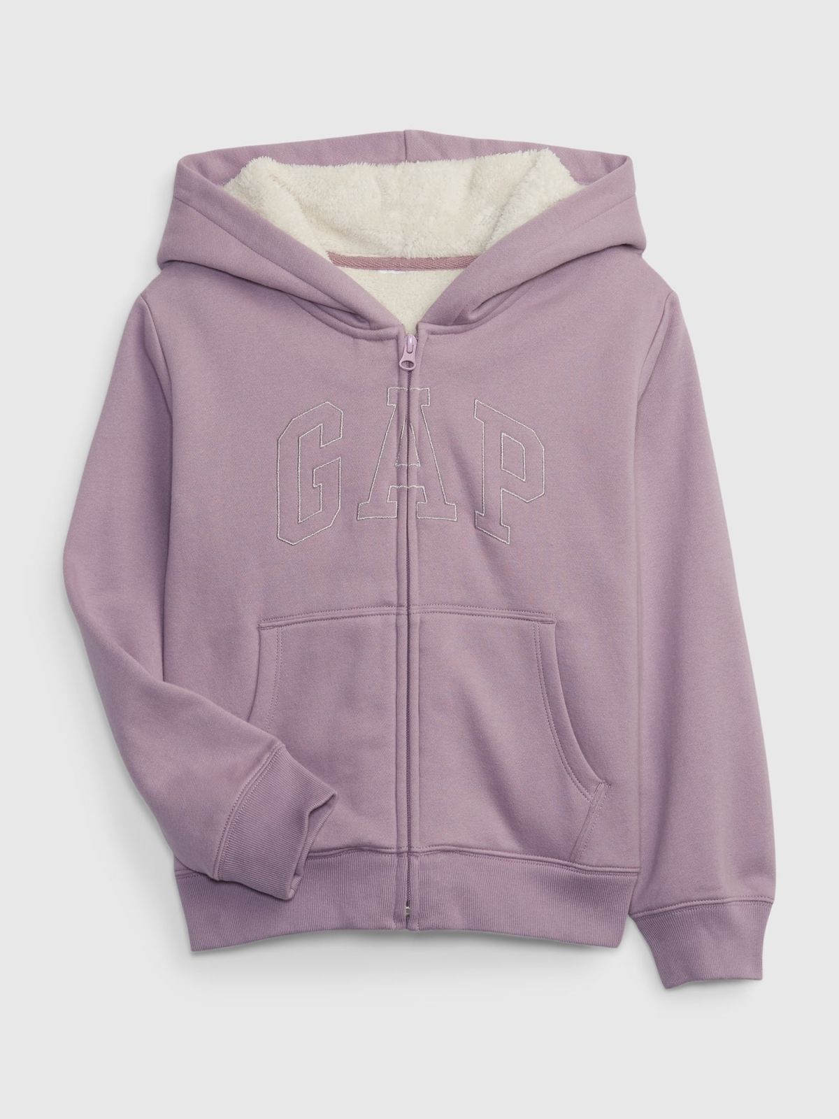 Μωβ Παιδικό Gap Logo Cozy Sherpa-Lined Φούτερ-445089002