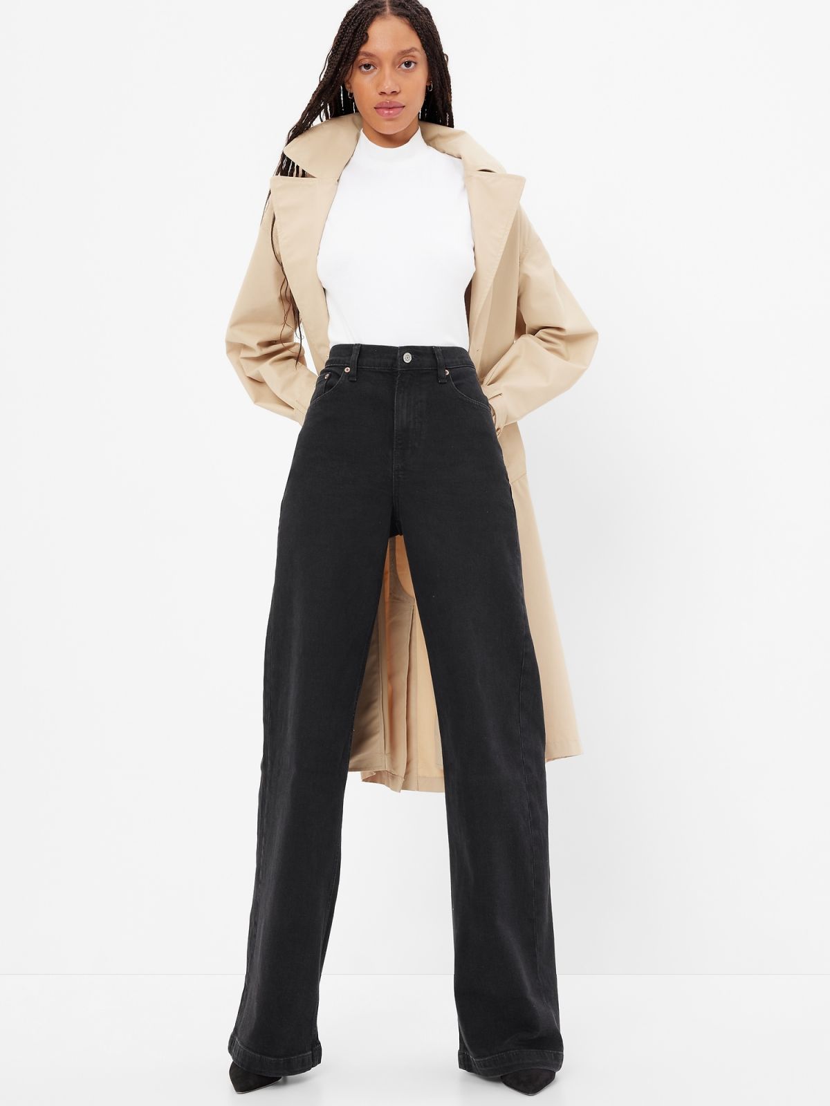 ΜάυροHigh Rise Stride Wide-Leg Jean Παντελόνι-406647000