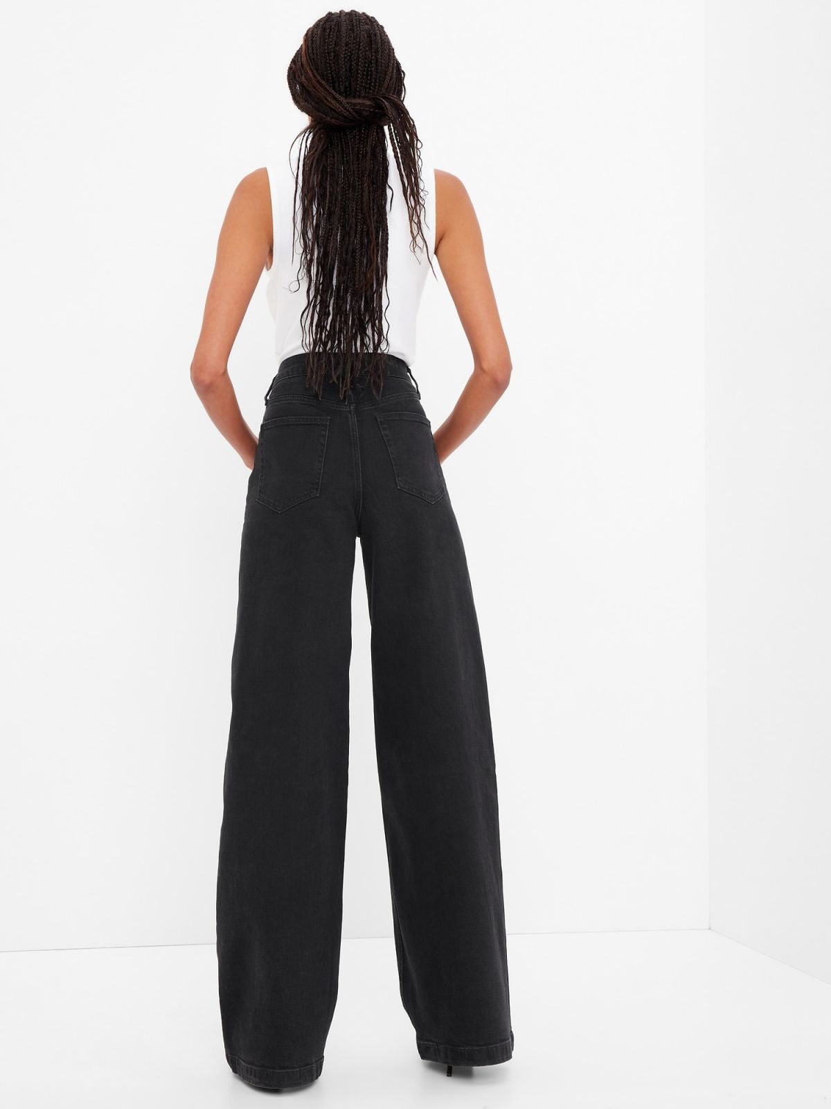 ΜάυροHigh Rise Stride Wide-Leg Jean Παντελόνι-406647000
