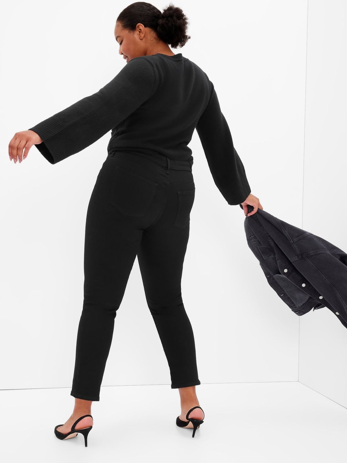 Μαύρο Mid Rise Classic Straight Leg Jean Παντελόνι με Washwell-447128000