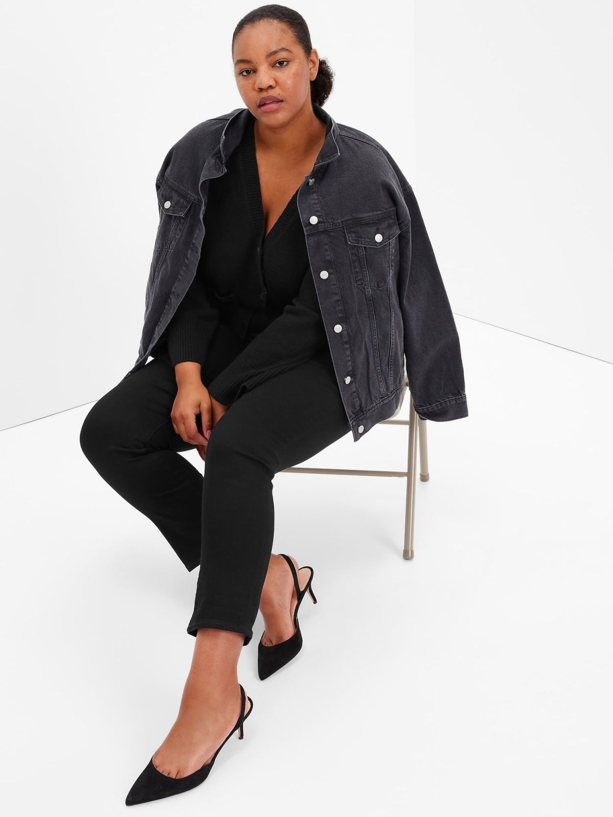 Μαύρο Mid Rise Classic Straight Leg Jean Παντελόνι με Washwell-447128000